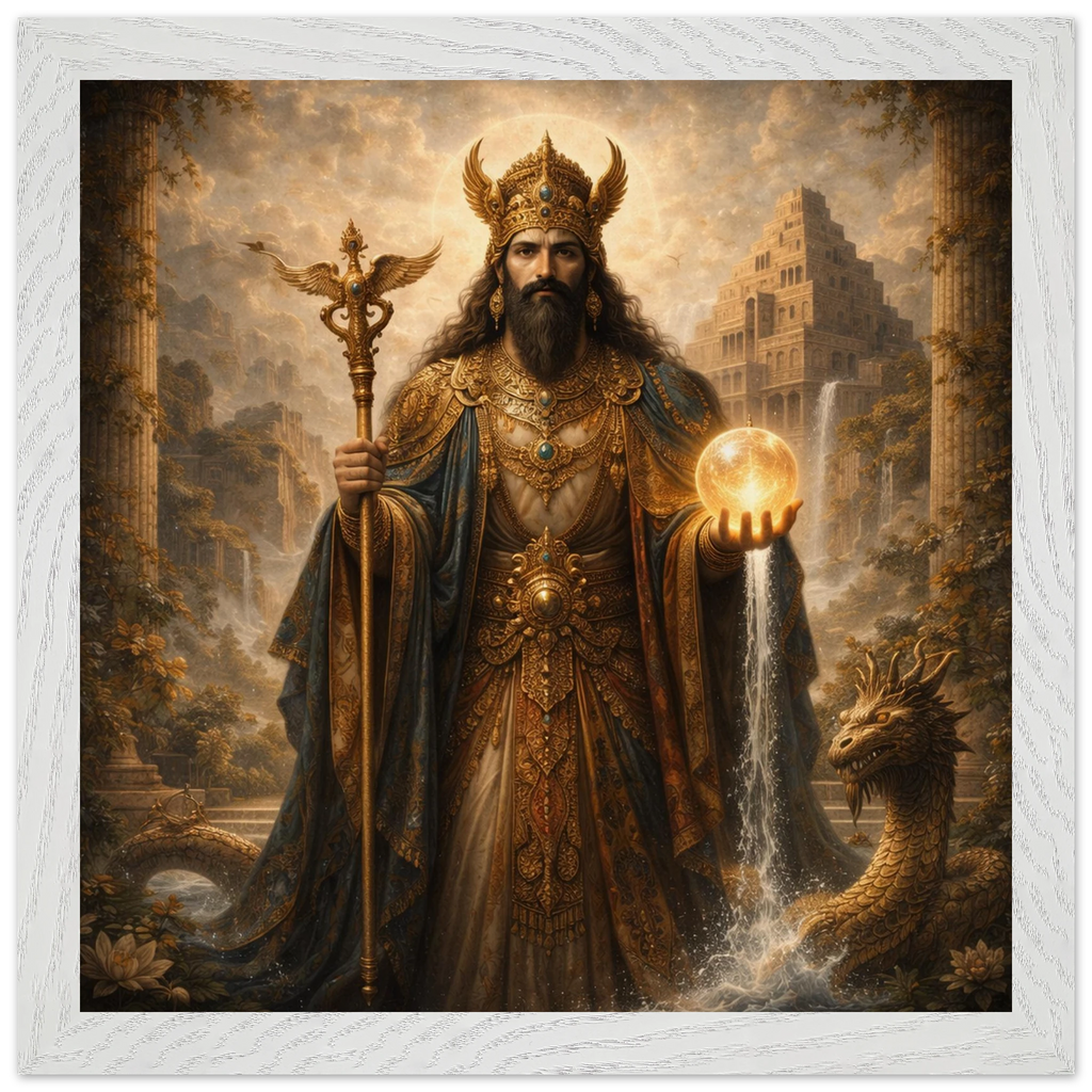 Marduk – Mythologie Fine Art Print mit Rahmen | babasan
