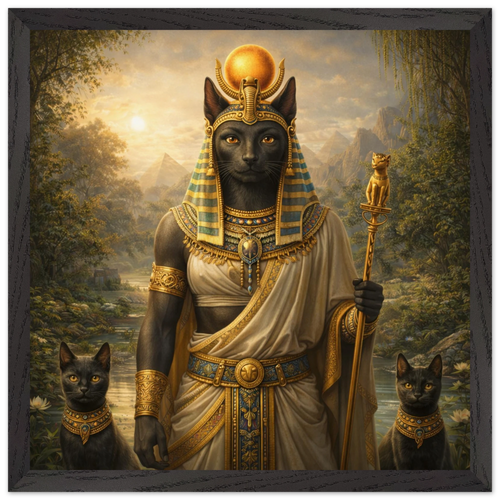 Bastet – Mythologie Fine Art Print mit Rahmen | babasan
