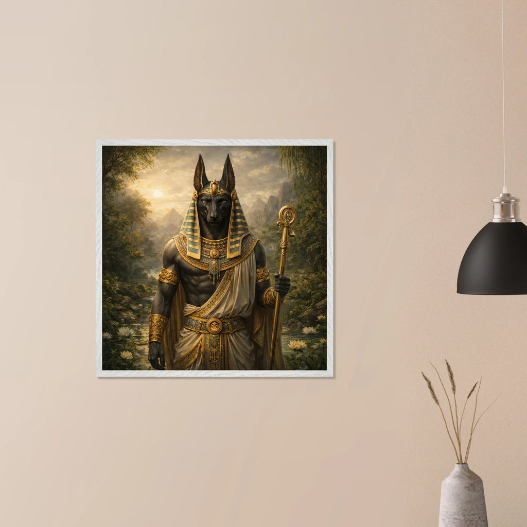 Anubis – Mythologie Fine Art Print mit Rahmen | babasan