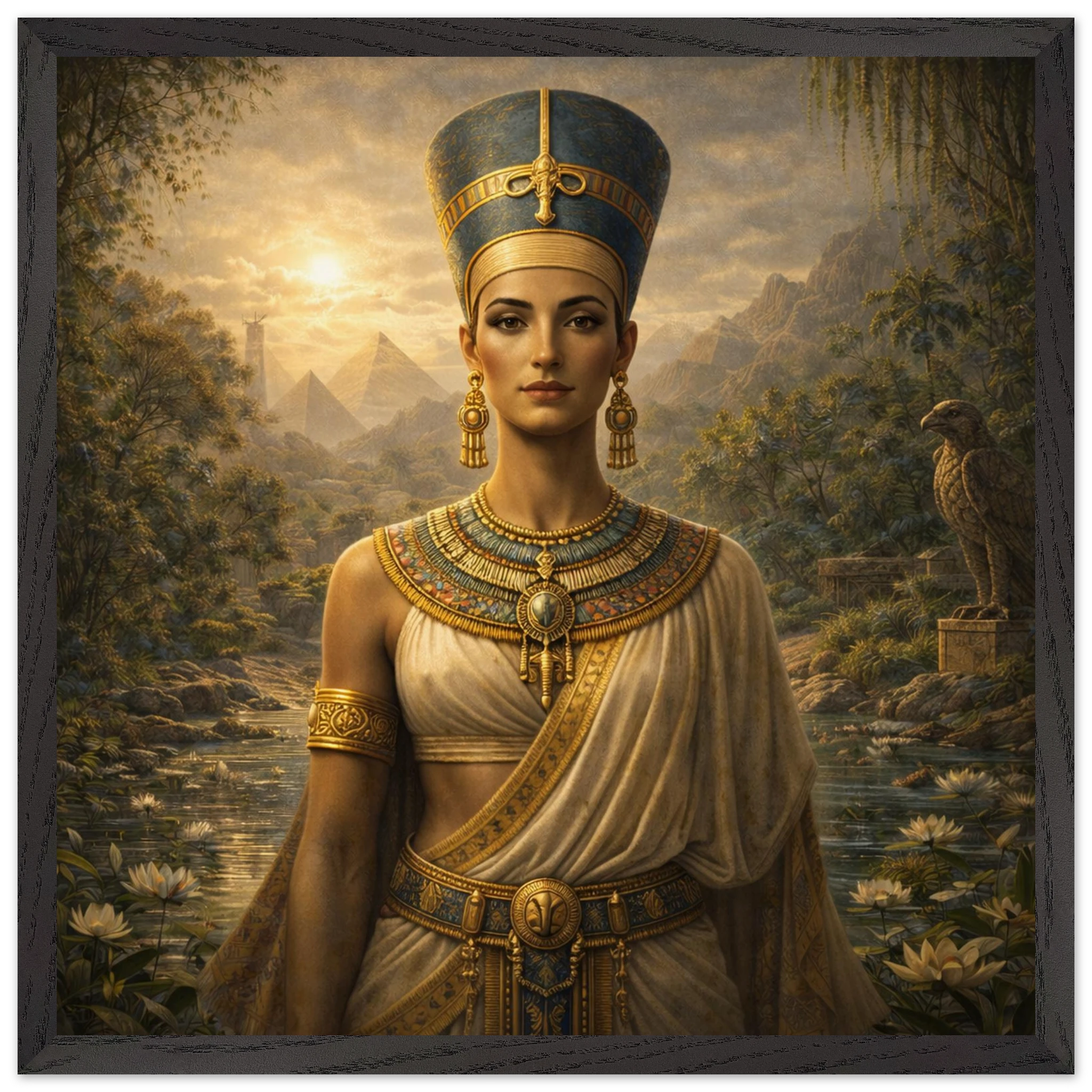 Nofretete – Mythologie Fine Art Print mit Rahmen | babasan