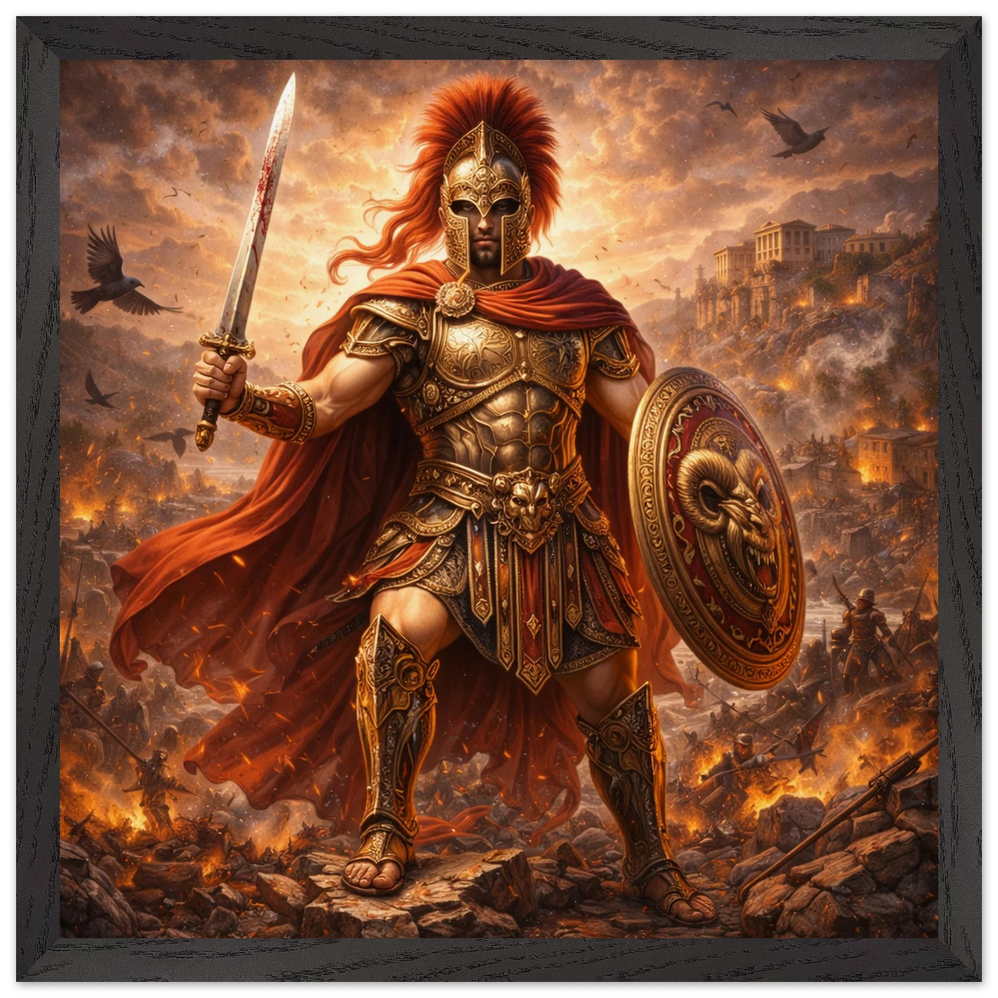 Ares – Mythologie Fine Art Print mit Rahmen | babasan