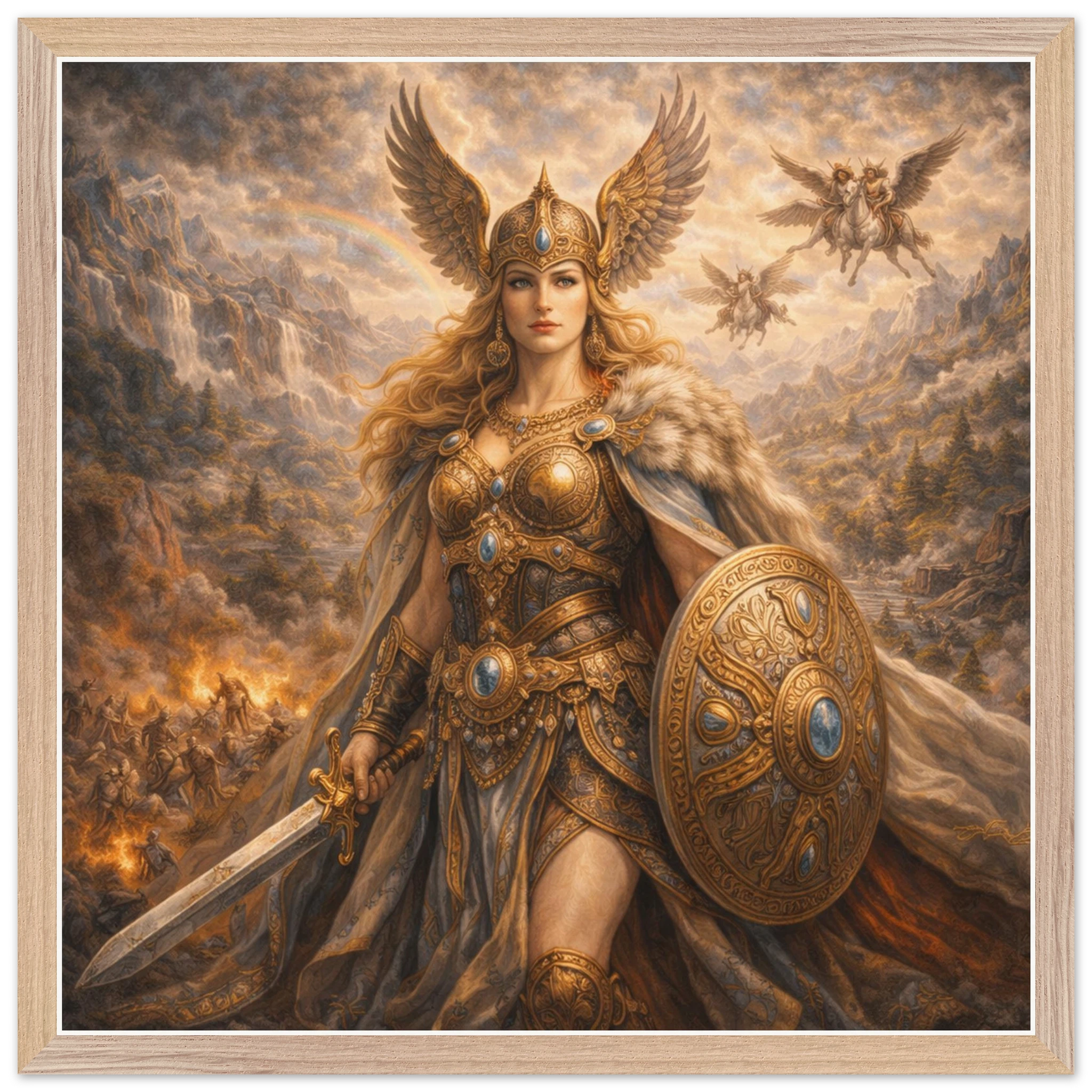 Walküre – Mythologie Fine Art Print mit Rahmen | babasan