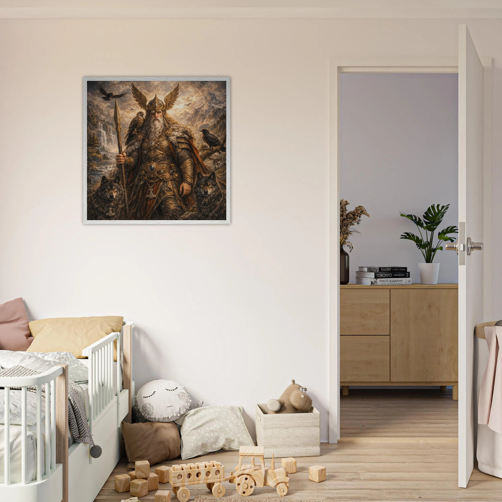 Odin – Mythologie Fine Art Print mit Rahmen | babasan