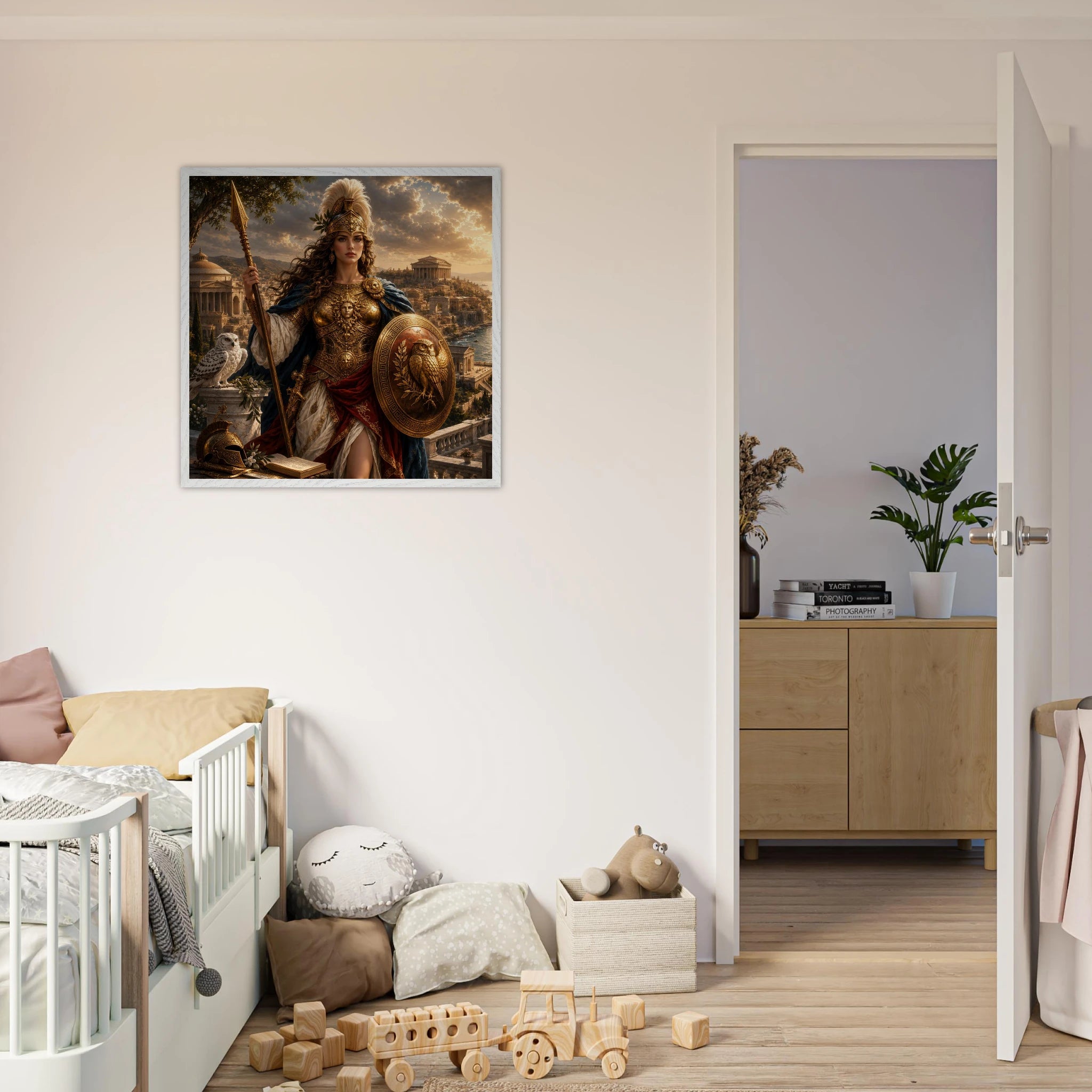 Minerva – Mythologie Fine Art Print mit Rahmen | babasan