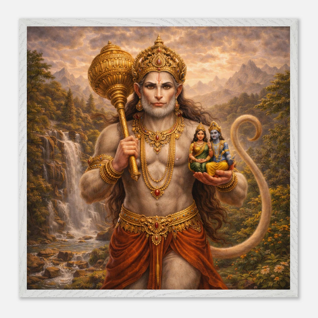 Hanuman – Mythologie Fine Art Print mit Rahmen | babasan