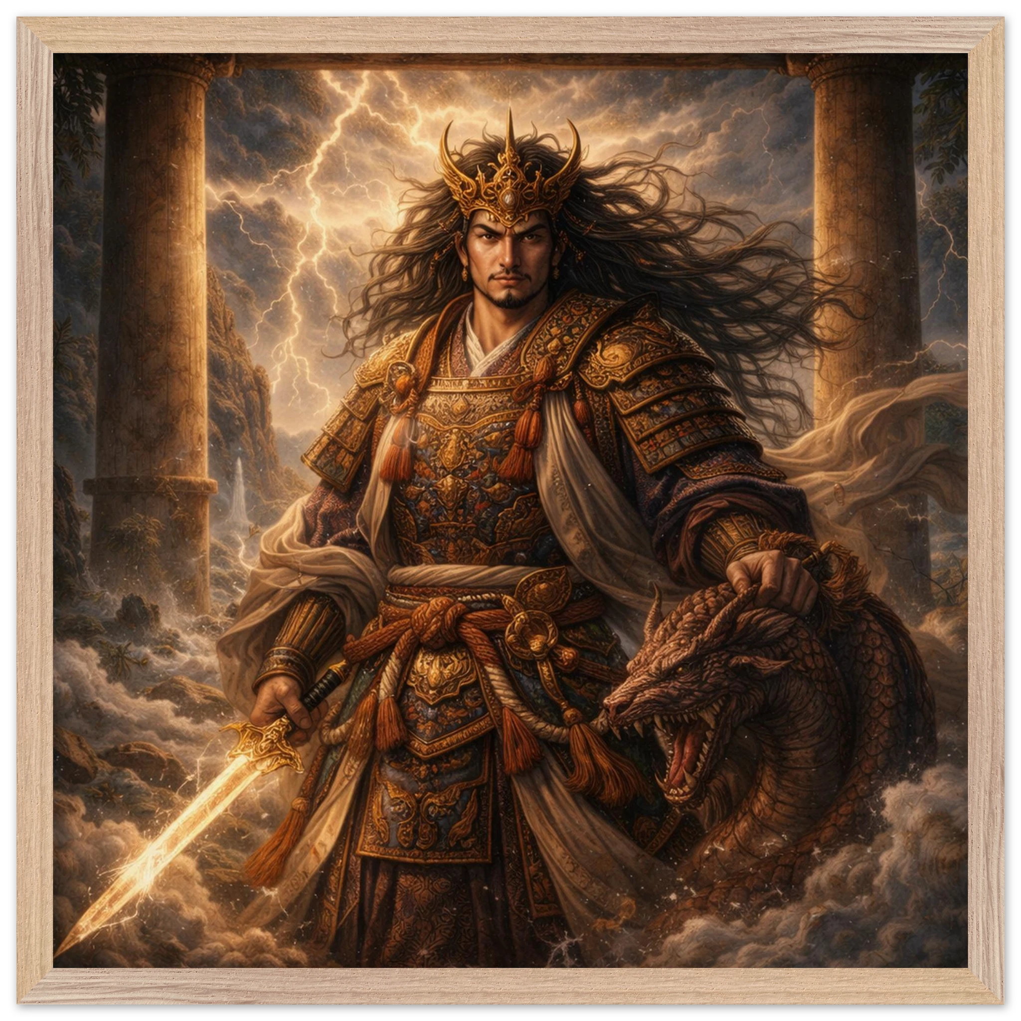 Susanoo – Mythologie Fine Art Print mit Rahmen | babasan