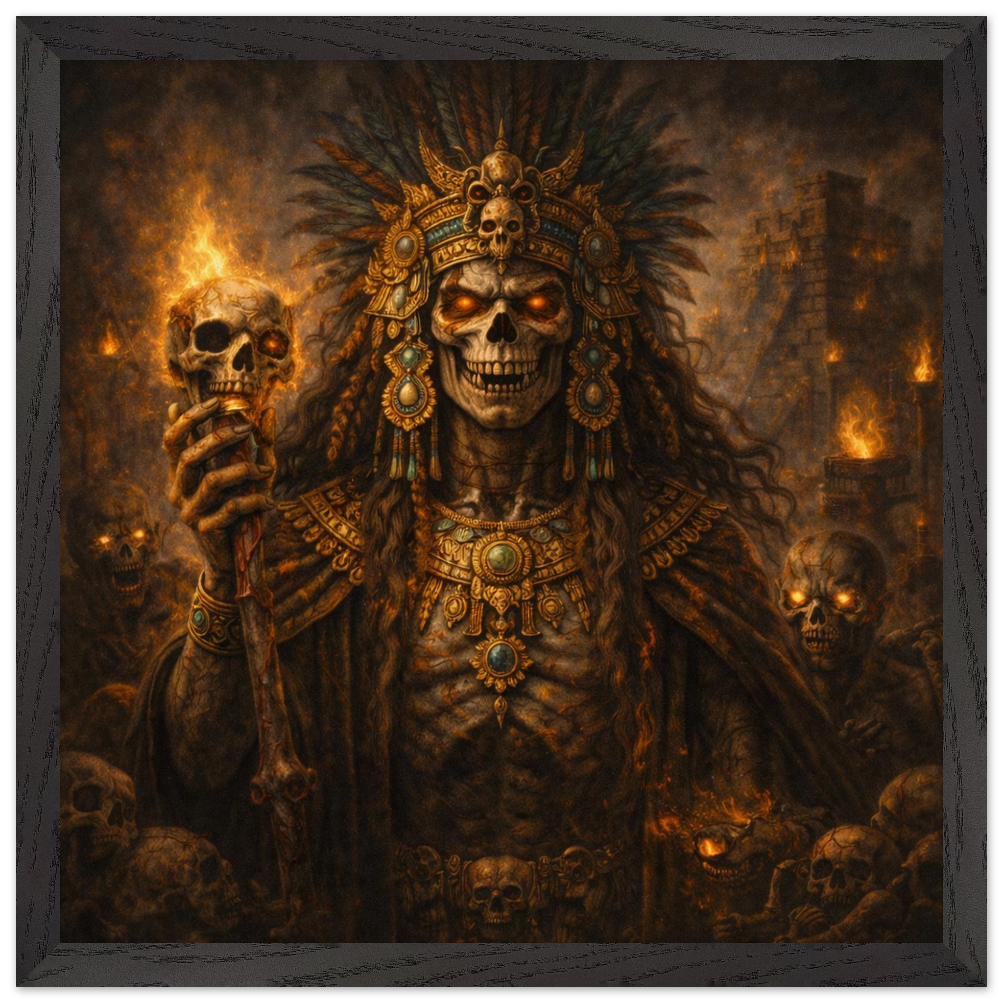 Ah Puch – Mythologie Fine Art Print mit Rahmen | babasan
