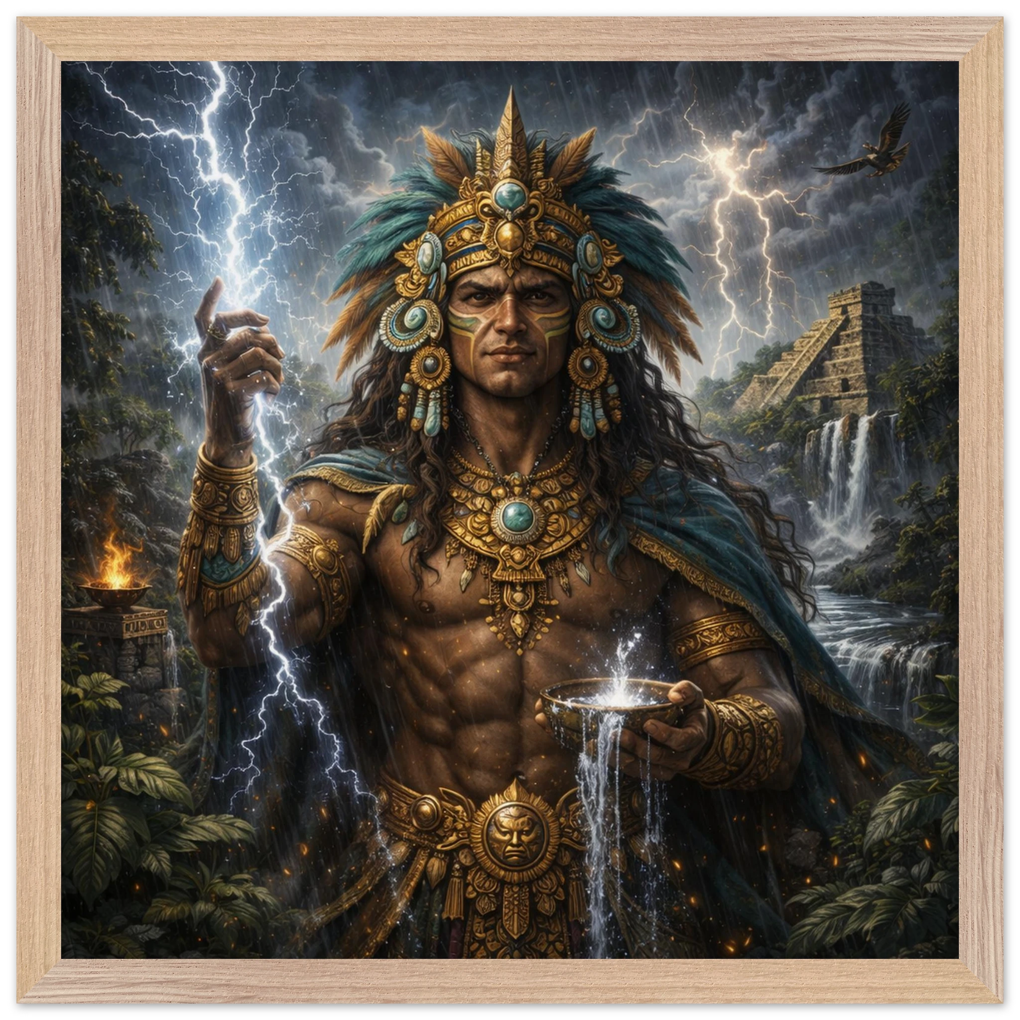 Chaac – Mythologie Fine Art Print mit Rahmen | babasan