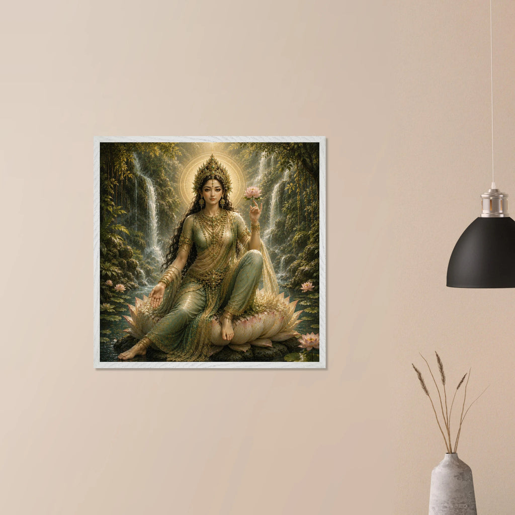 Grüne Tara – Mythologie Fine Art Print mit Rahmen | babasan