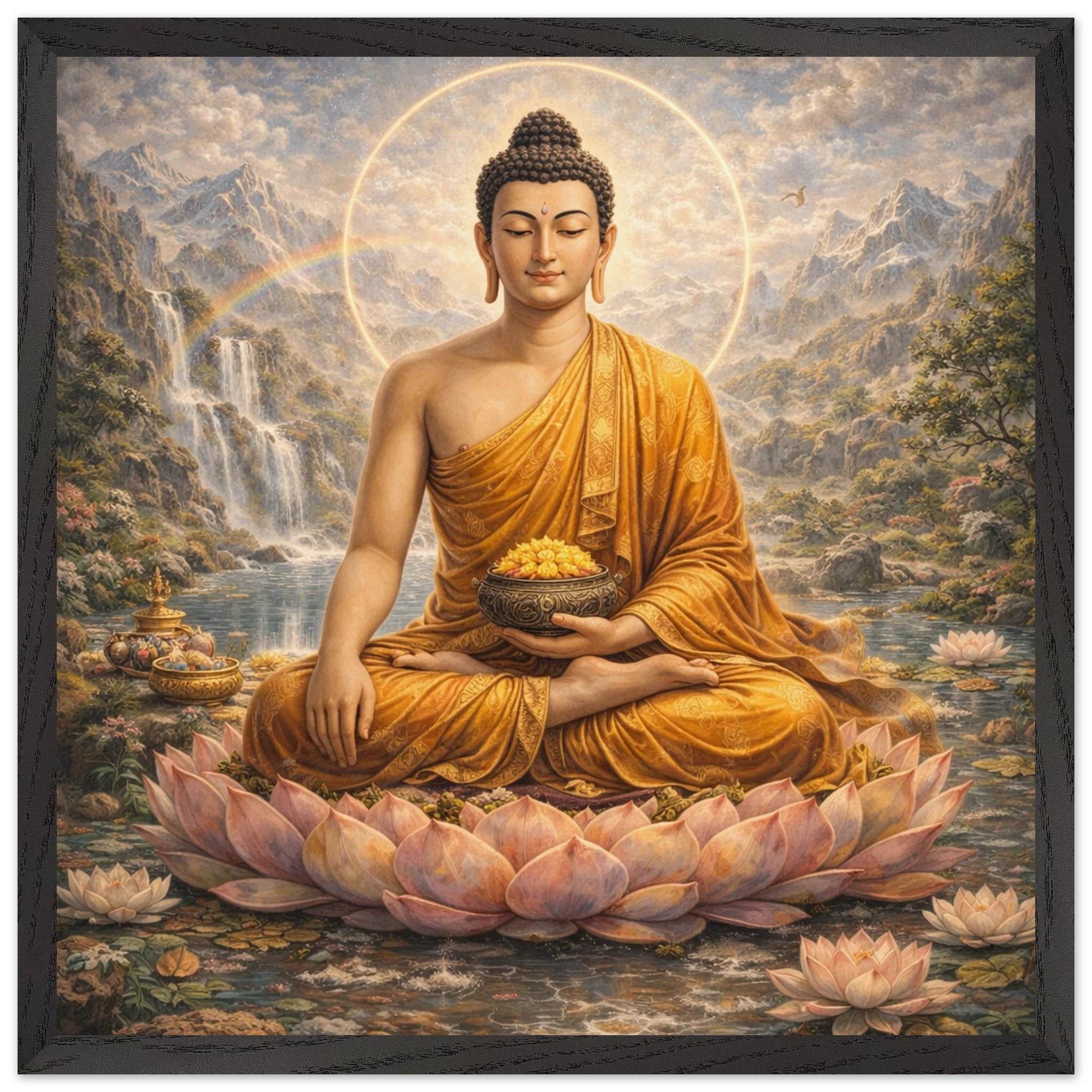 Shakyamuni Buddha – Mythologie Fine Art Print mit Rahmen | babasan