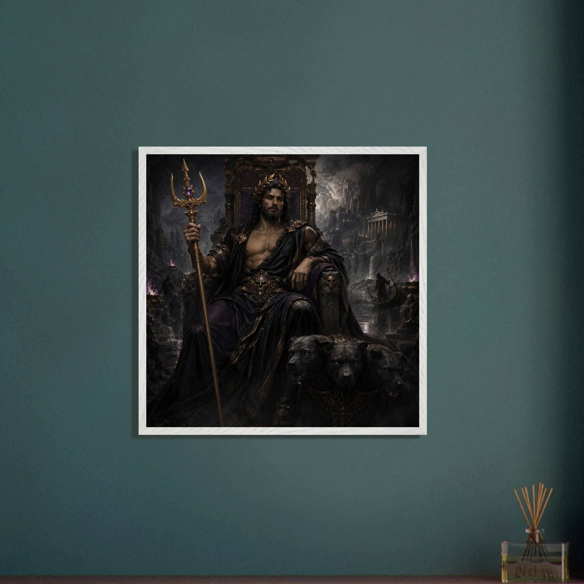 Hades – Mythologie Fine Art Print mit Rahmen | babasan