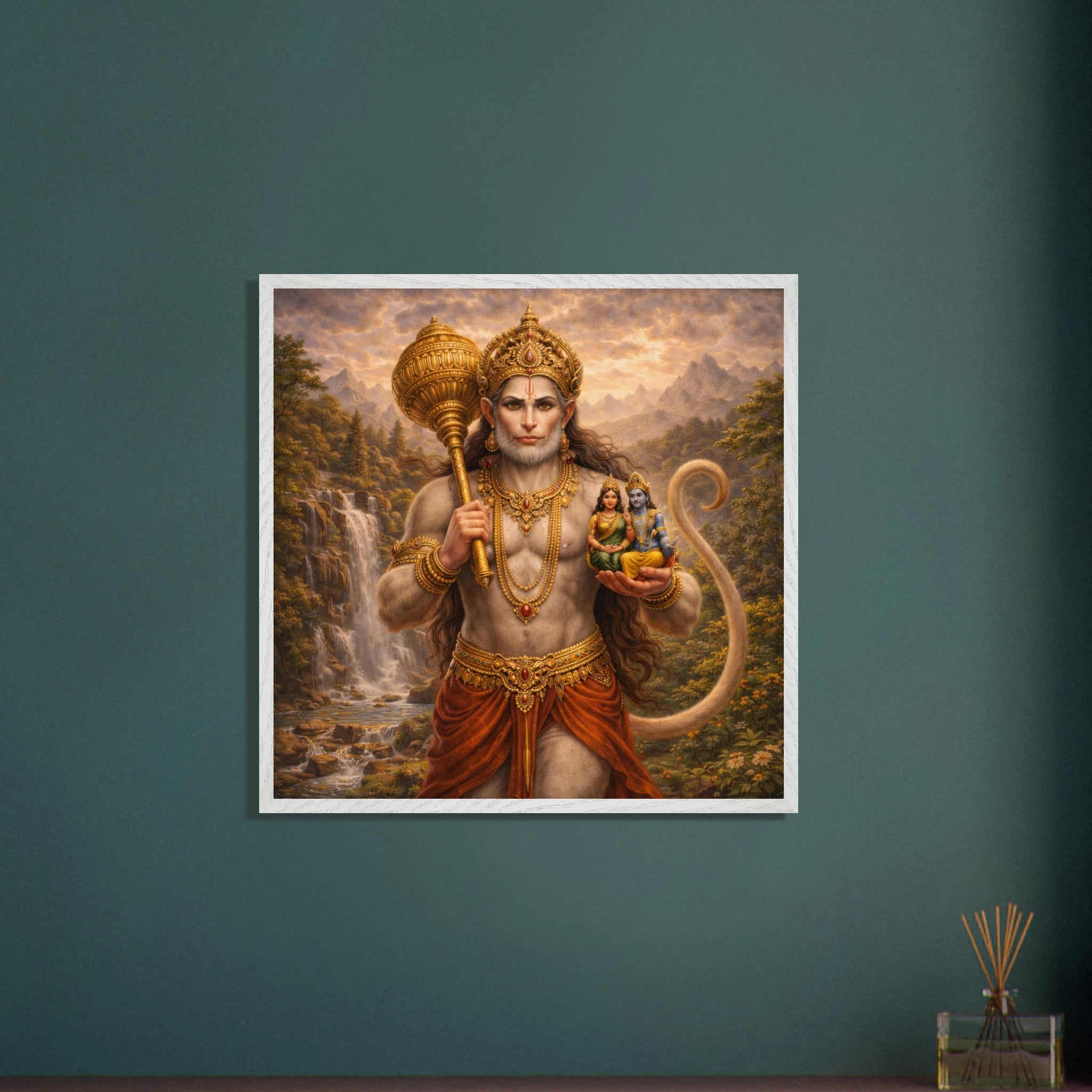 Hanuman – Mythologie Fine Art Print mit Rahmen | babasan