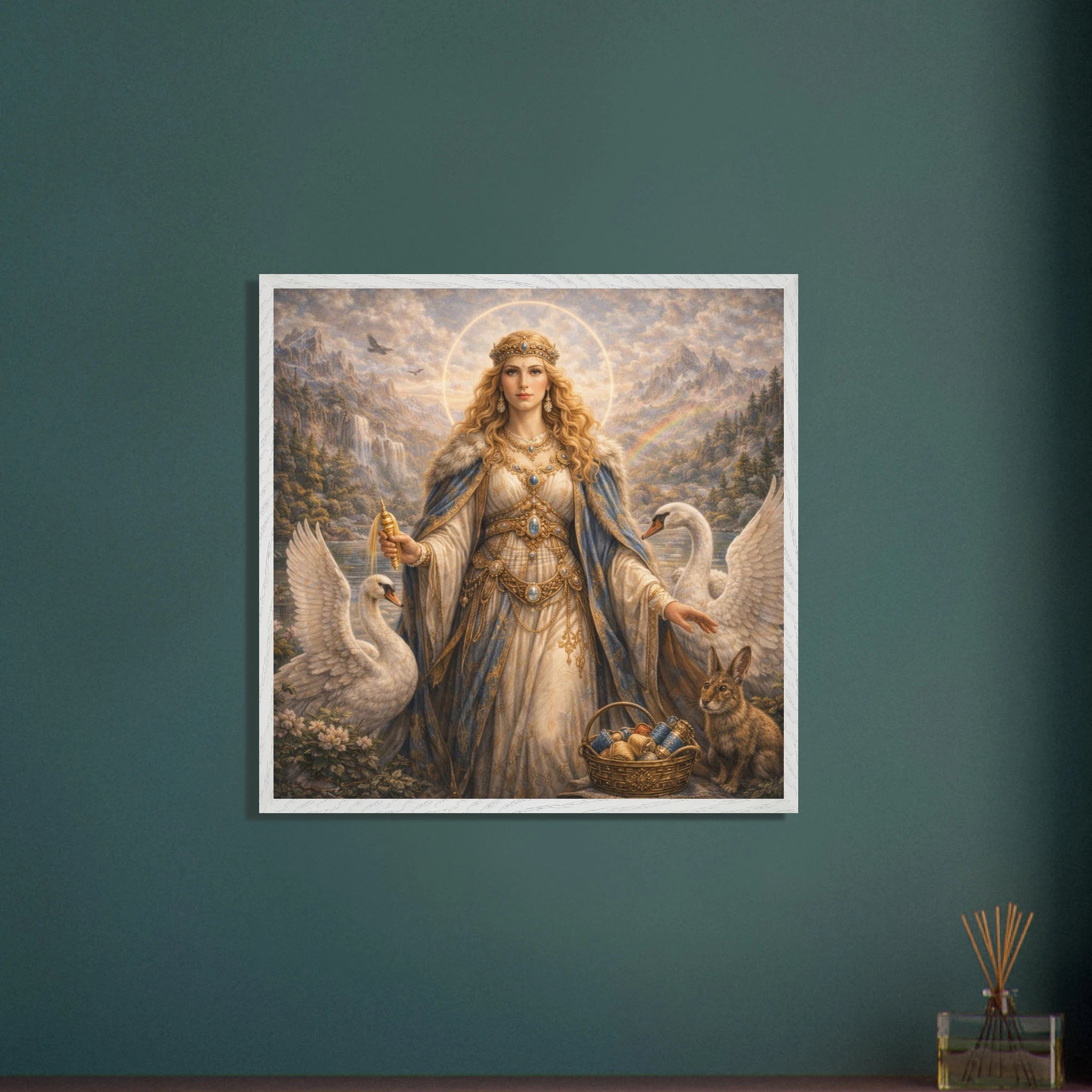 Frigg – Mythologie Fine Art Print mit Rahmen | babasan