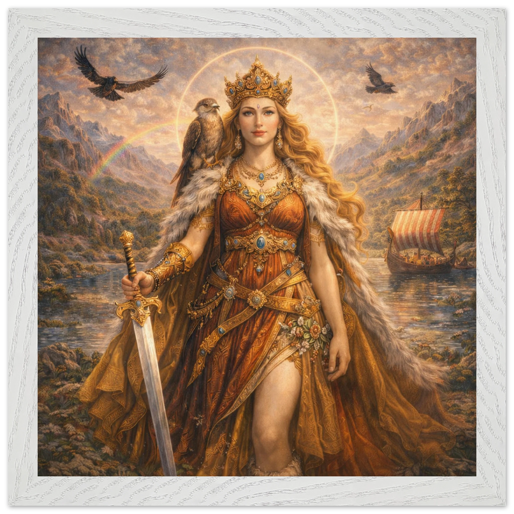 Freya – Mythologie Fine Art Print mit Rahmen | babasan