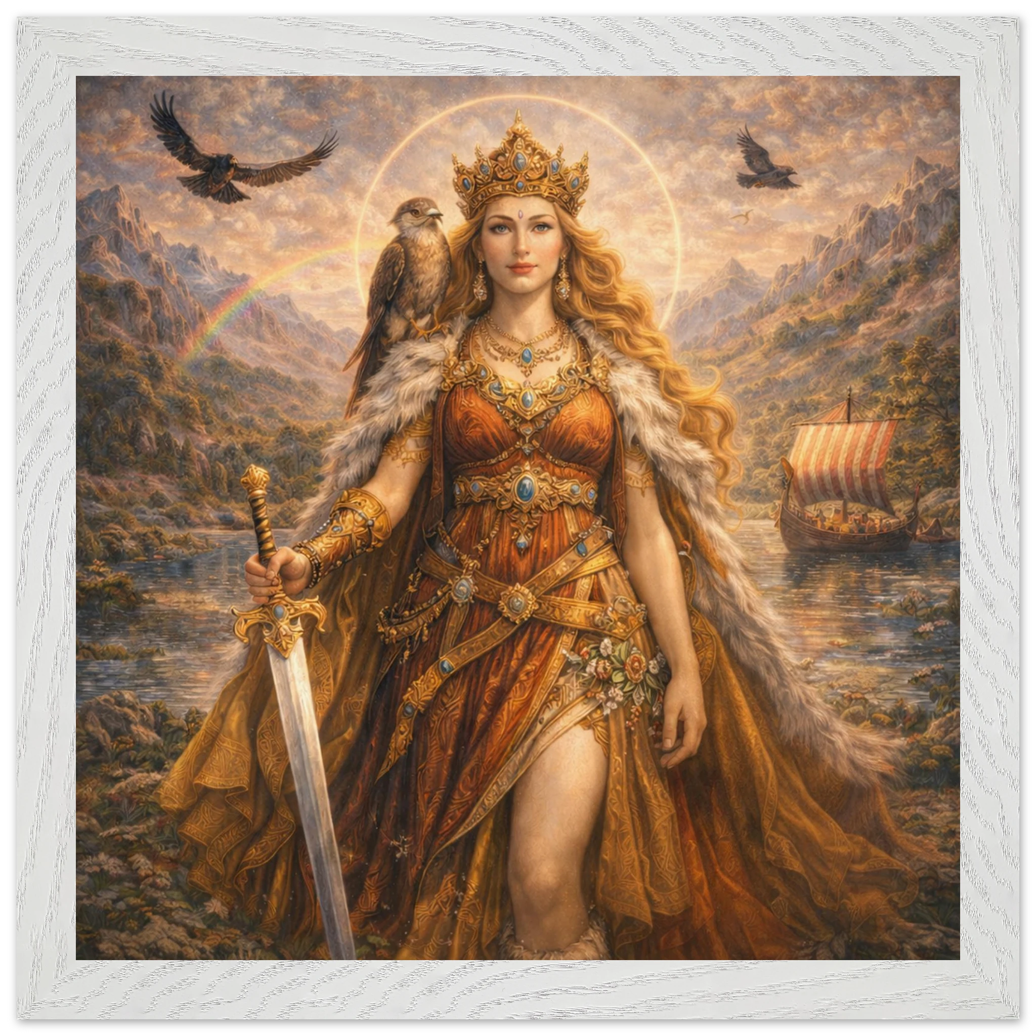 Freya – Mythologie Fine Art Print mit Rahmen | babasan