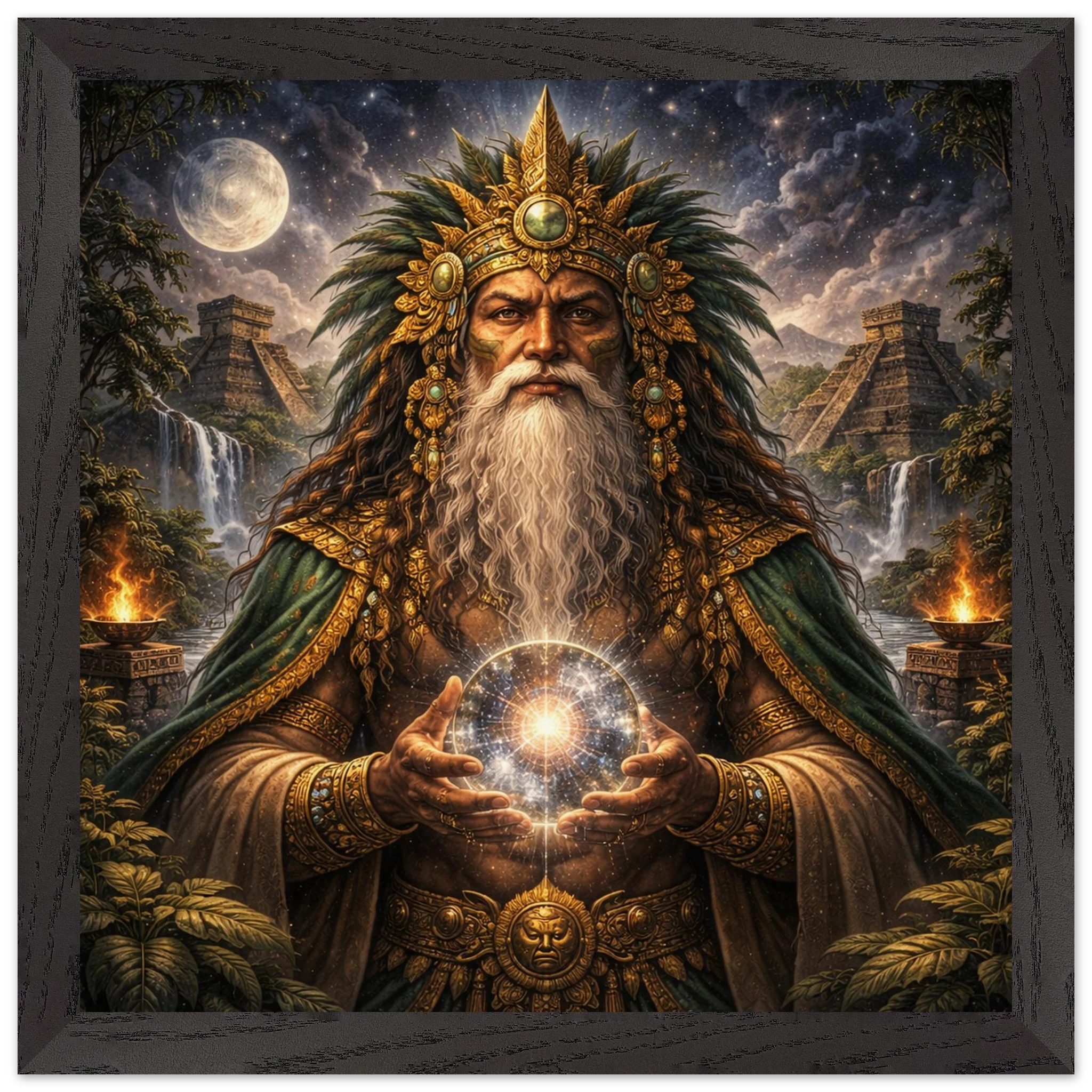 Itzamna – Mythologie Fine Art Print mit Rahmen | babasan