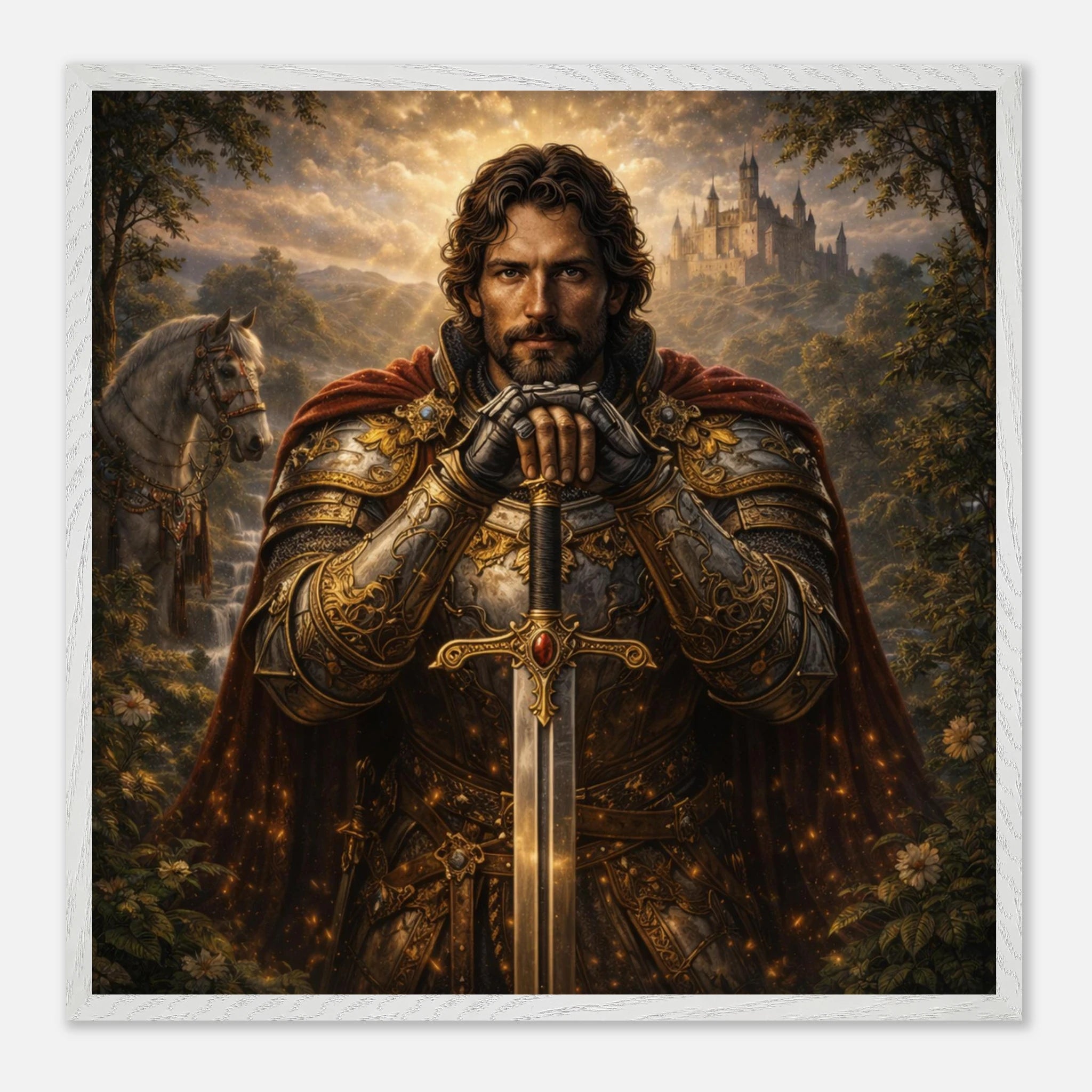 Lancelot – Mythologie Fine Art Print mit Rahmen | babasan