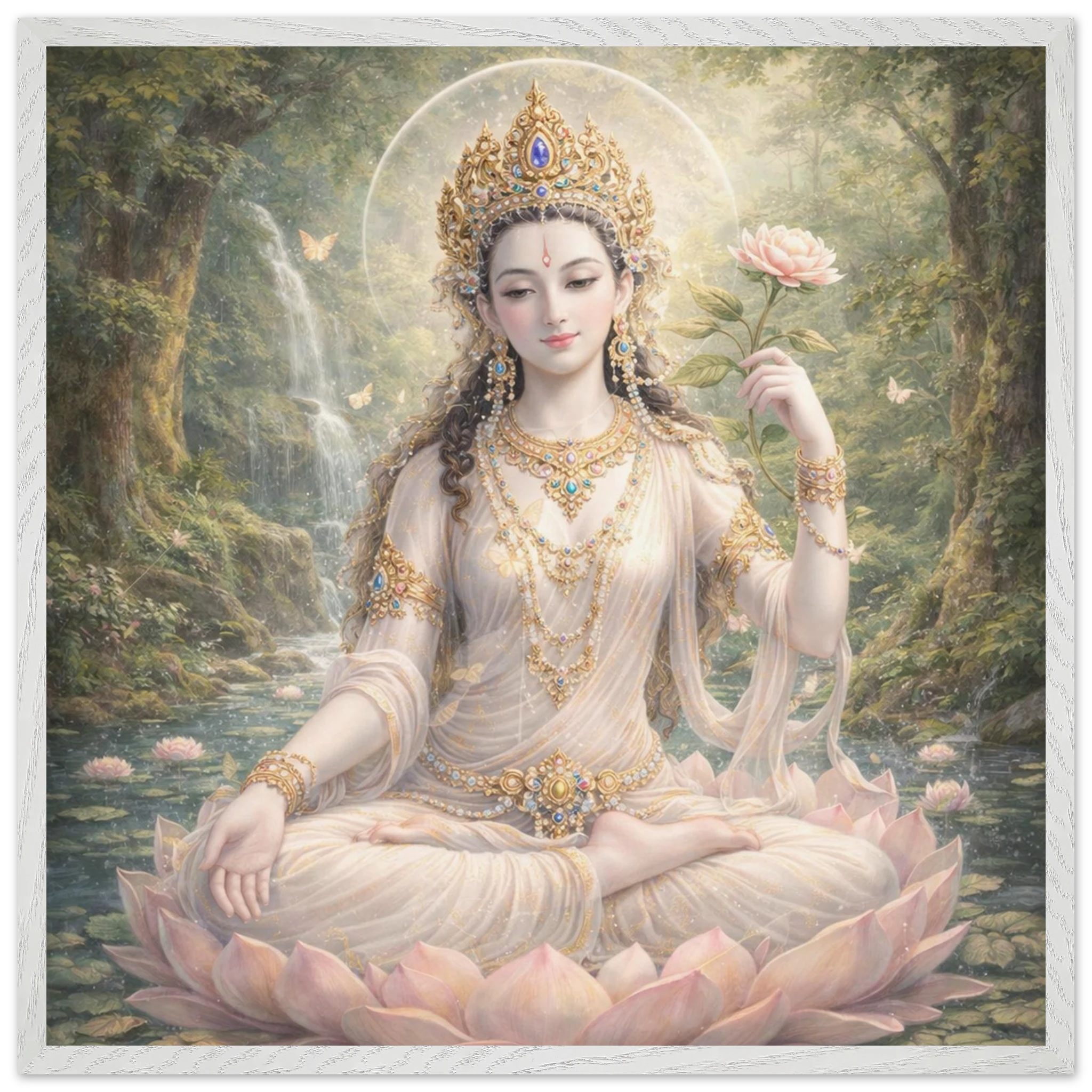 Weisse Tara – Mythologie Fine Art Print mit Rahmen | babasan