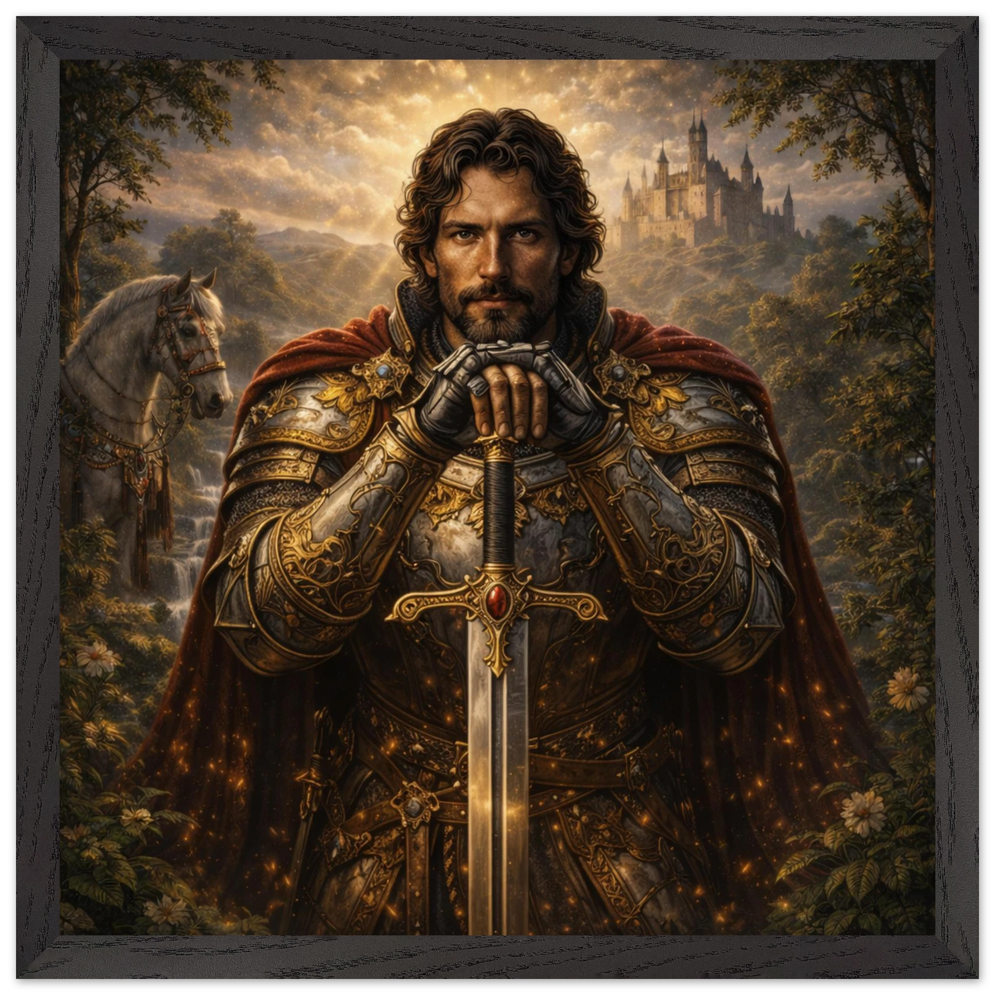 Lancelot – Mythologie Fine Art Print mit Rahmen | babasan
