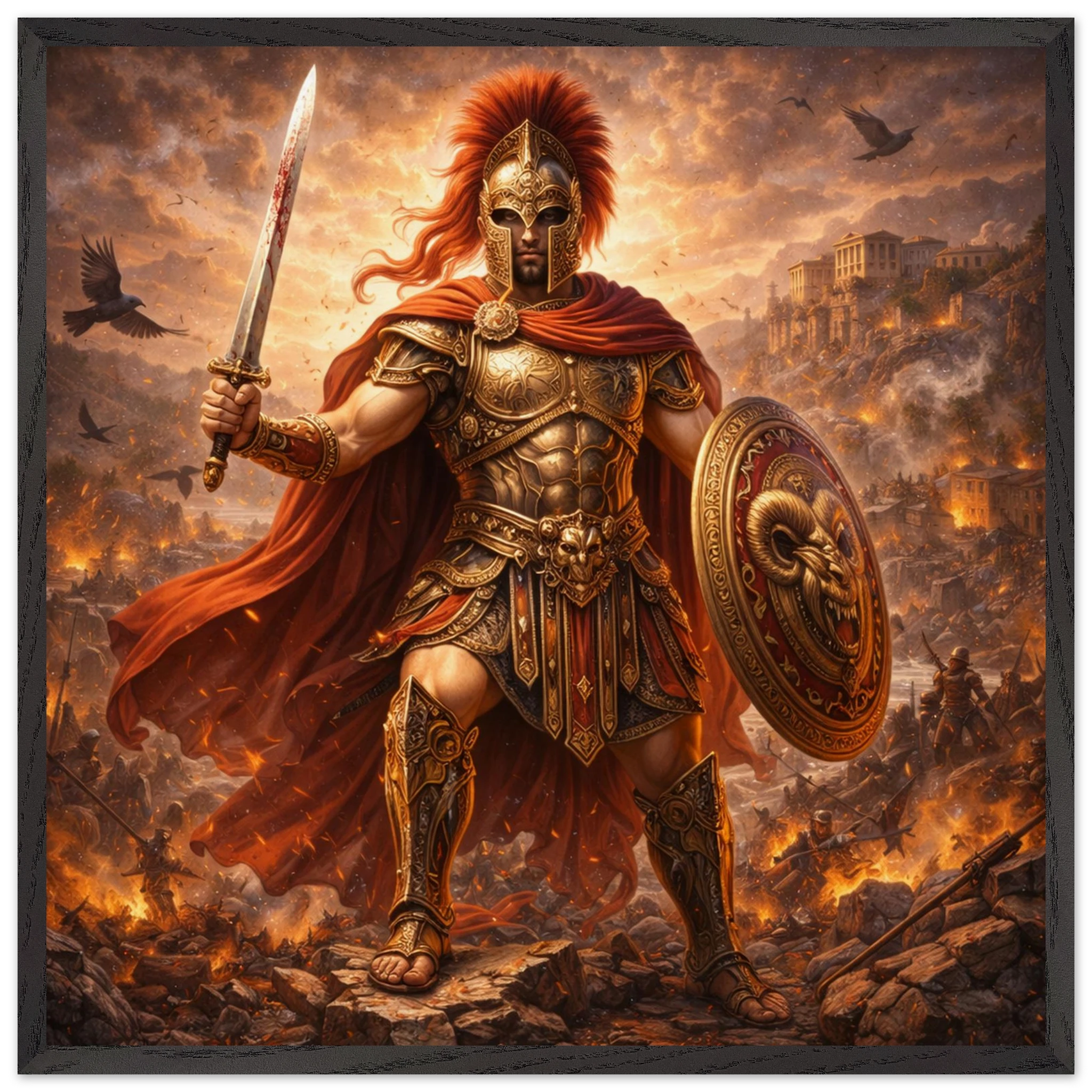 Ares – Mythologie Fine Art Print mit Rahmen | babasan