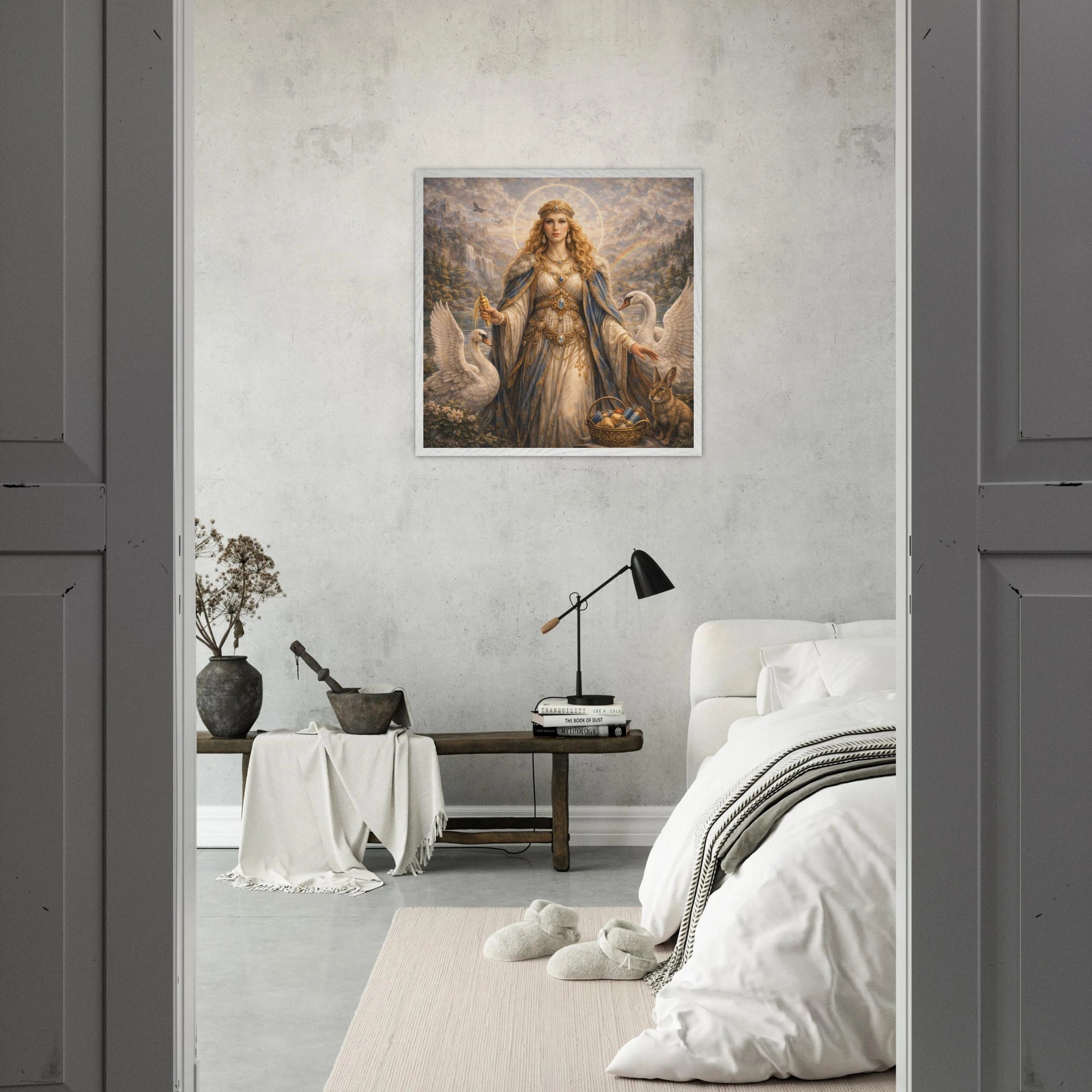 Frigg – Mythologie Fine Art Print mit Rahmen | babasan