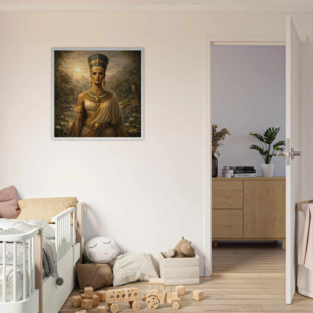 Nofretete – Mythologie Fine Art Print mit Rahmen | babasan