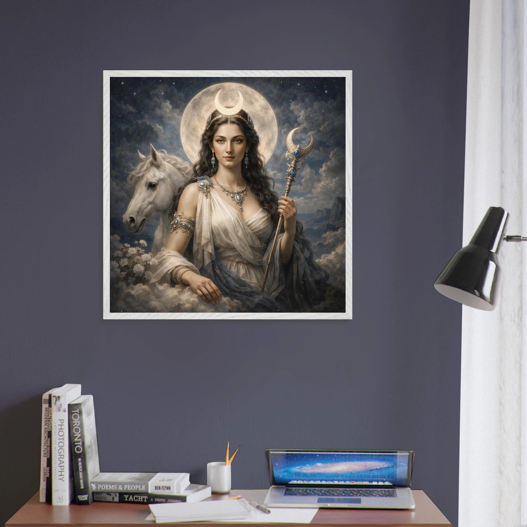 Luna – Mythologie Fine Art Print mit Rahmen | babasan