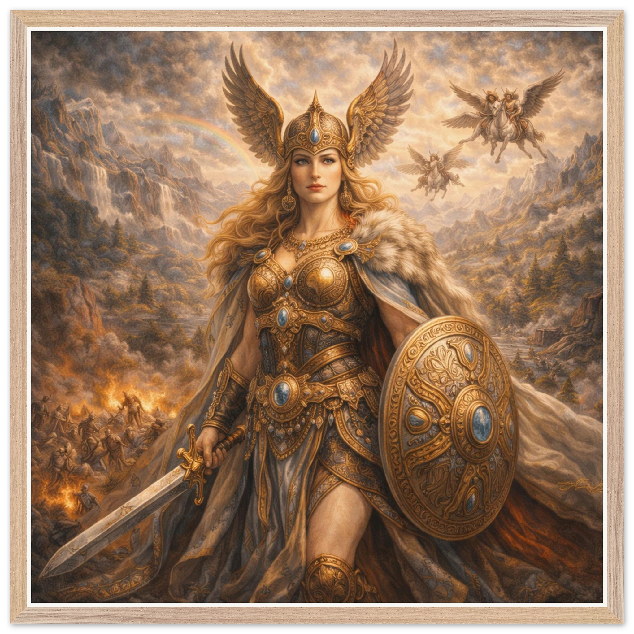 Walküre – Mythologie Fine Art Print mit Rahmen | babasan