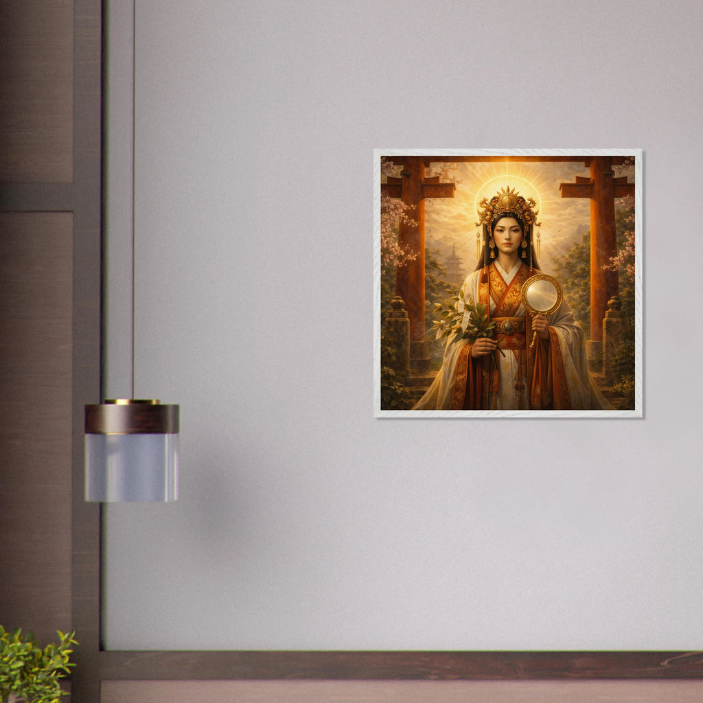 Amaterasu – Mythologie Fine Art Print mit Rahmen | babasan