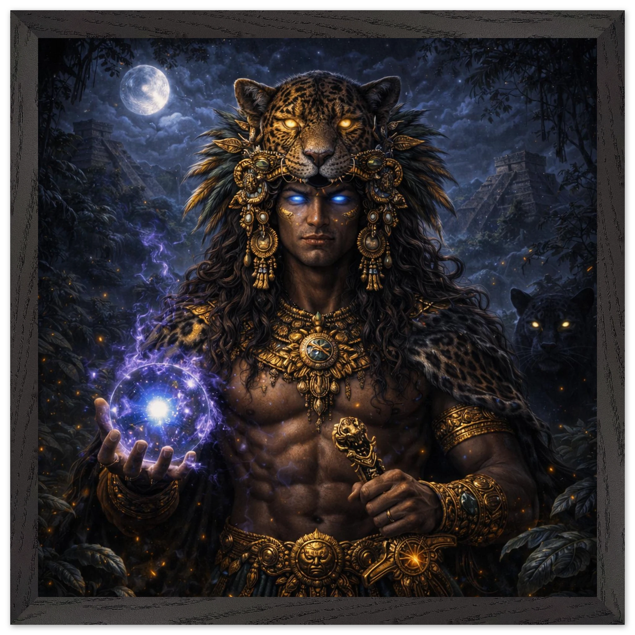 Xbalanque – Mythologie Fine Art Print mit Rahmen | babasan