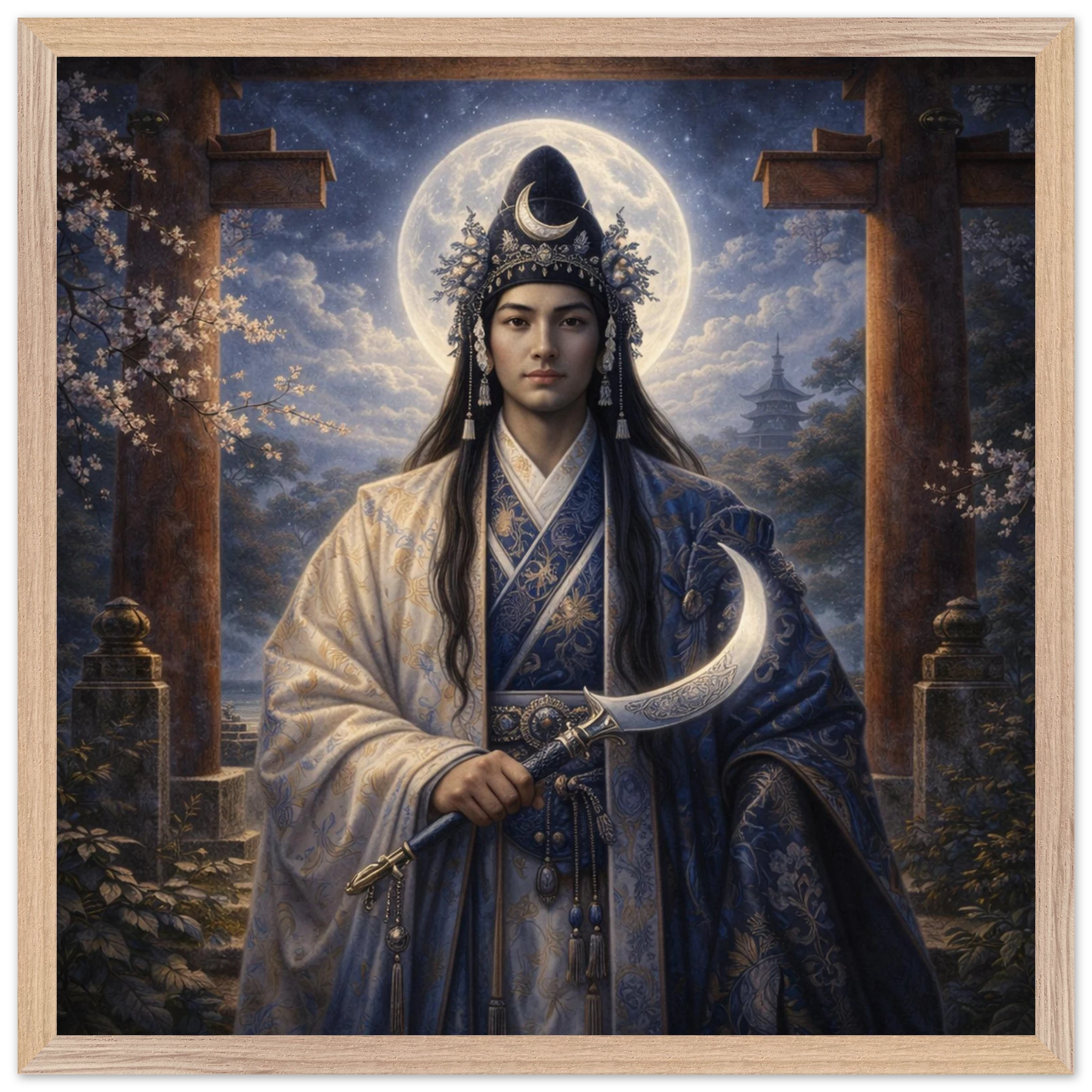 Tsukiyomi – Mythologie Fine Art Print mit Rahmen | babasan