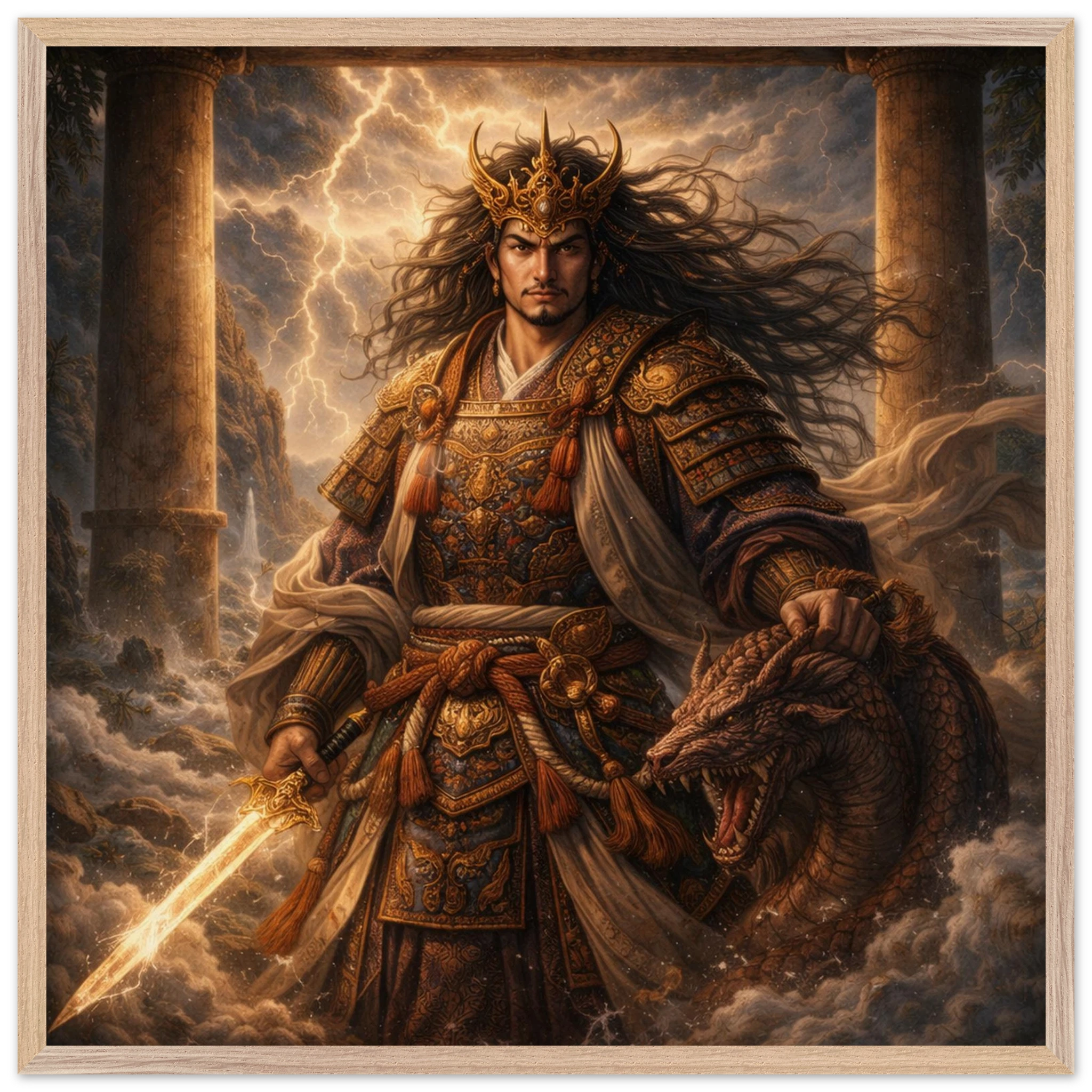 Susanoo – Mythologie Fine Art Print mit Rahmen | babasan