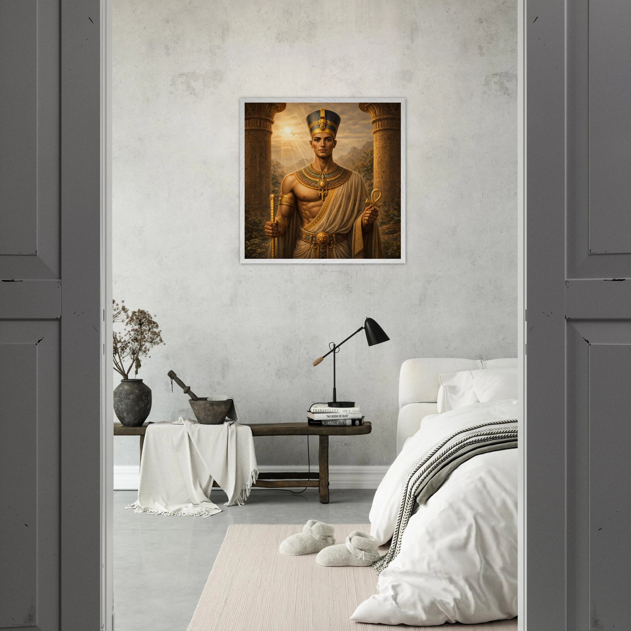 Echnaton – Mythologie Fine Art Print mit Rahmen | babasan