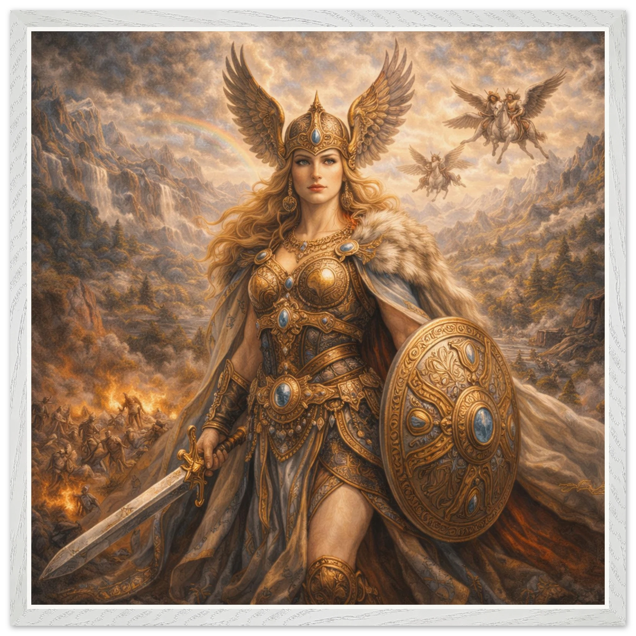 Walküre – Mythologie Fine Art Print mit Rahmen | babasan