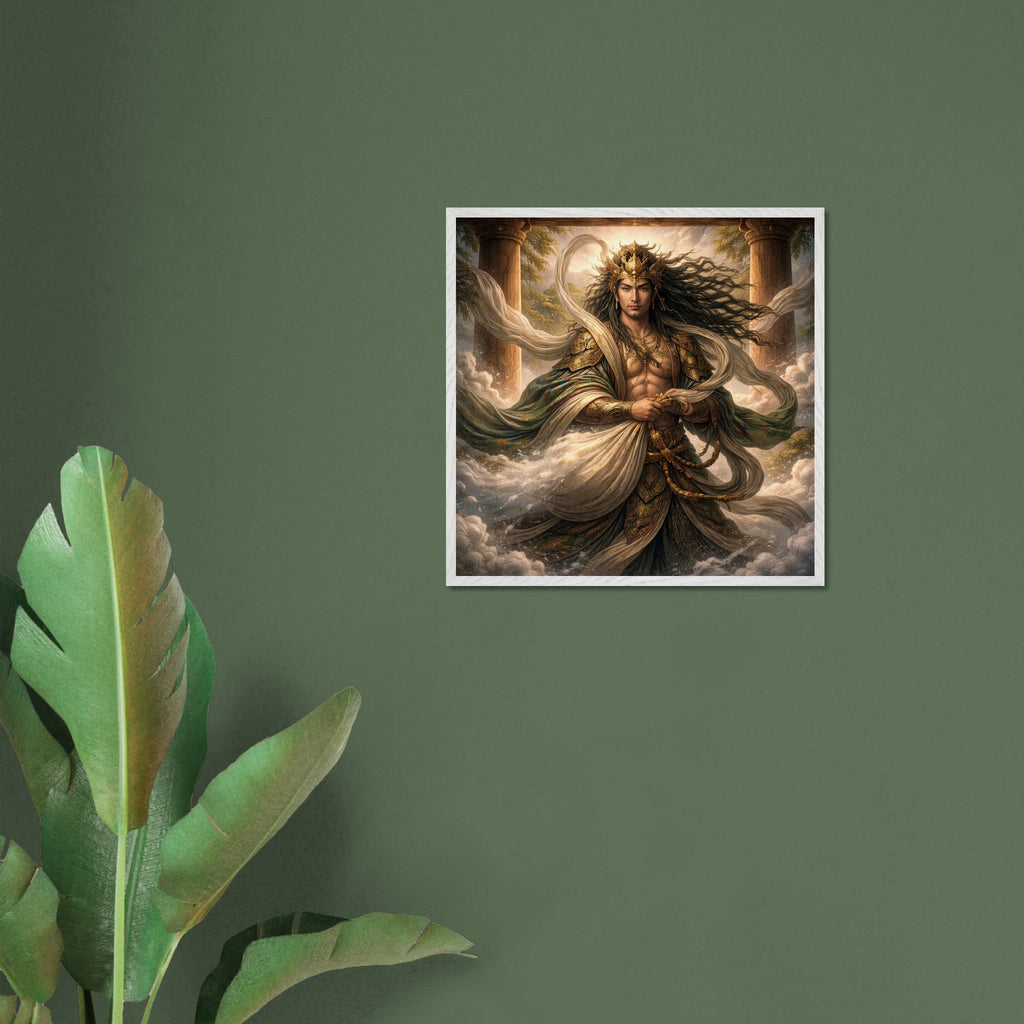 Fūjin – Mythologie Fine Art Print mit Rahmen | babasan