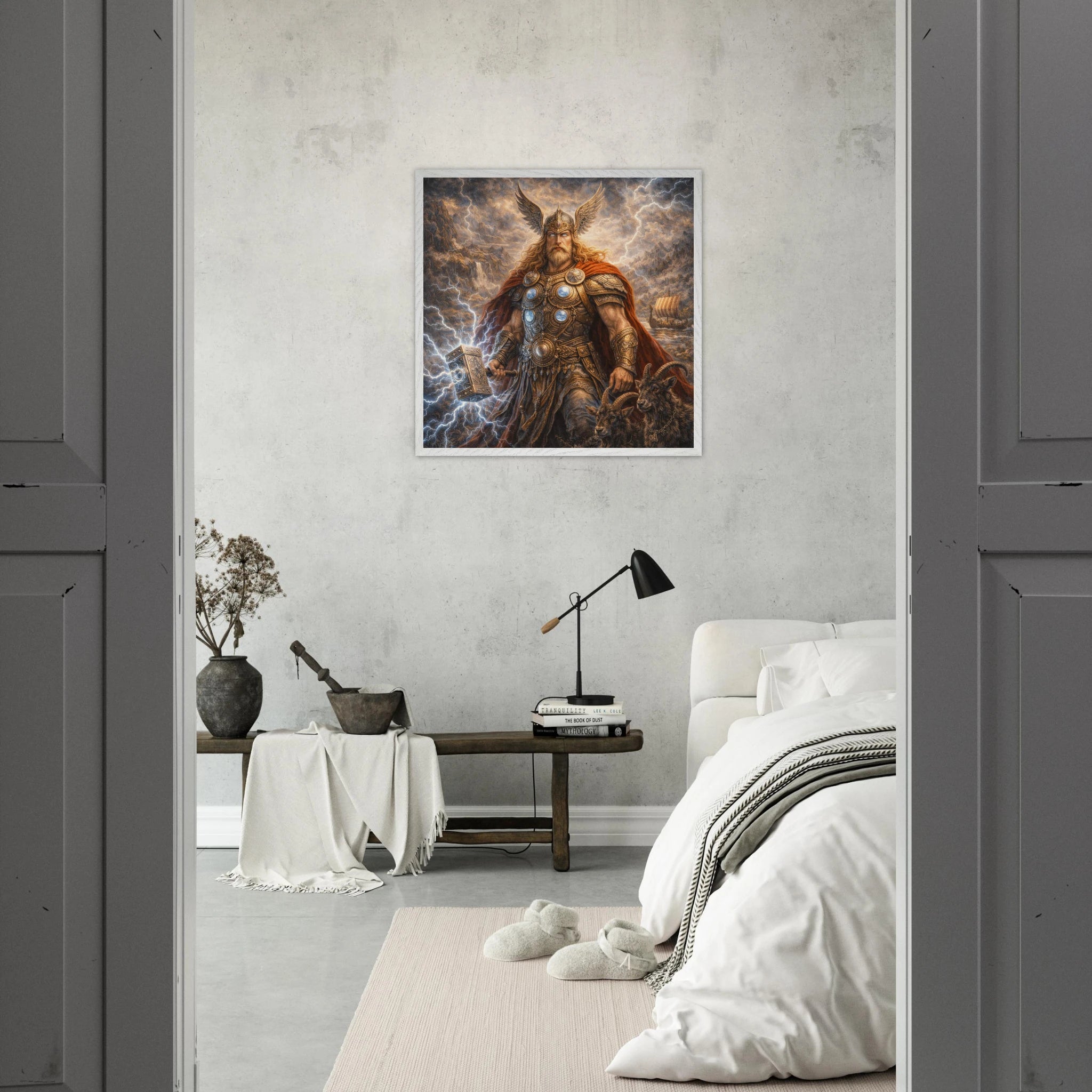 Thor – Mythologie Fine Art Print mit Rahmen | babasan