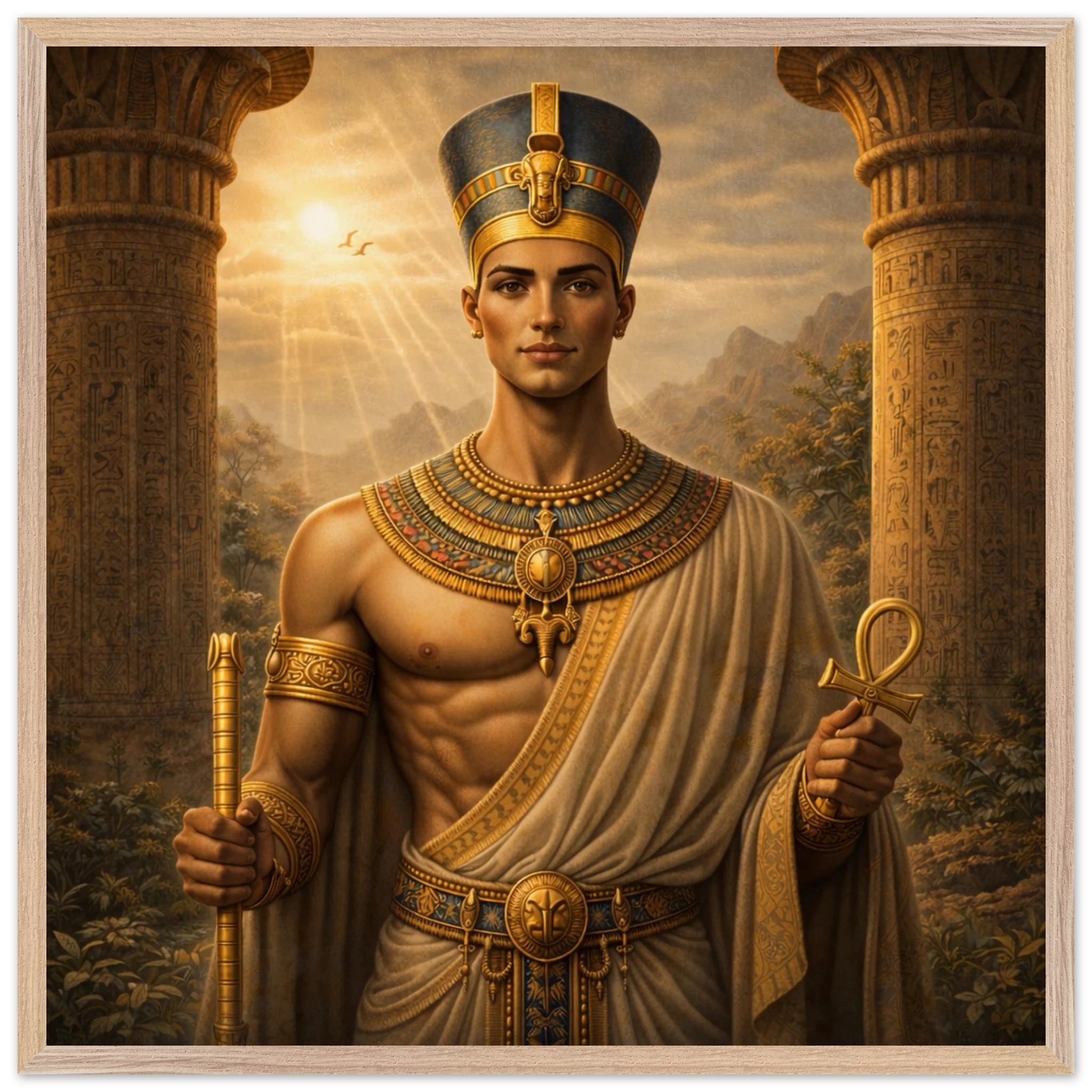 Echnaton – Mythologie Fine Art Print mit Rahmen | babasan