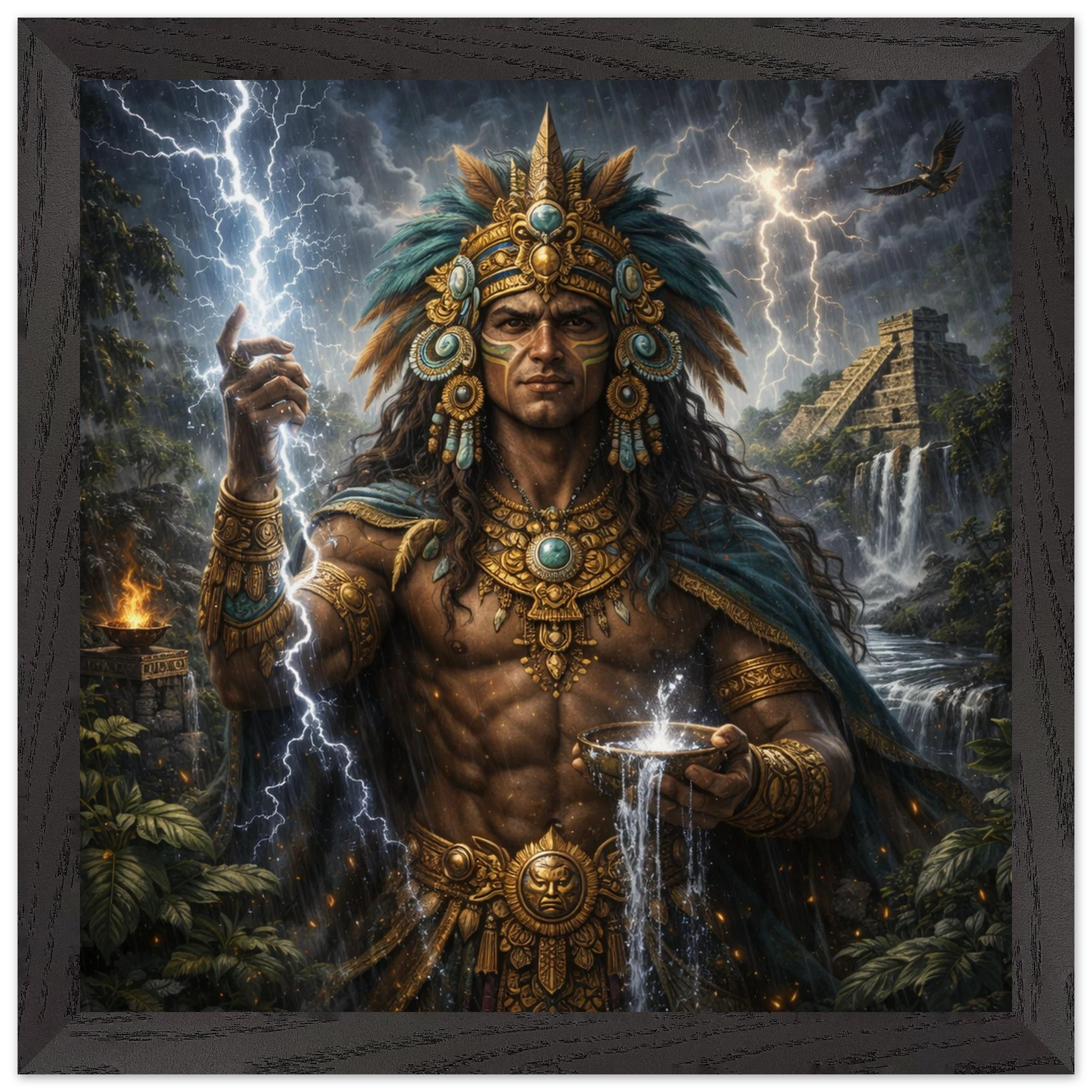 Chaac – Mythologie Fine Art Print mit Rahmen | babasan