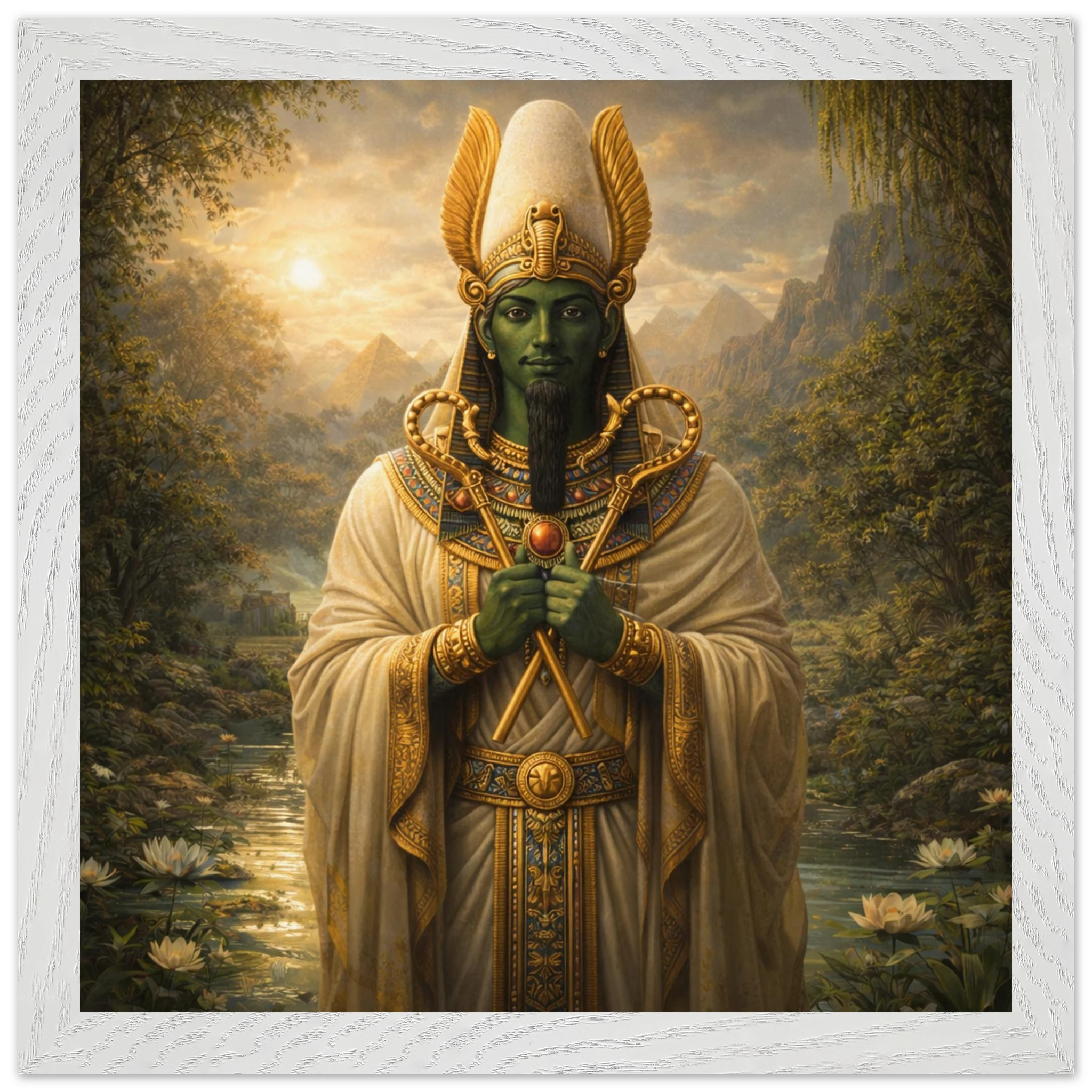 Osiris – Mythologie Fine Art Print mit Rahmen | babasan