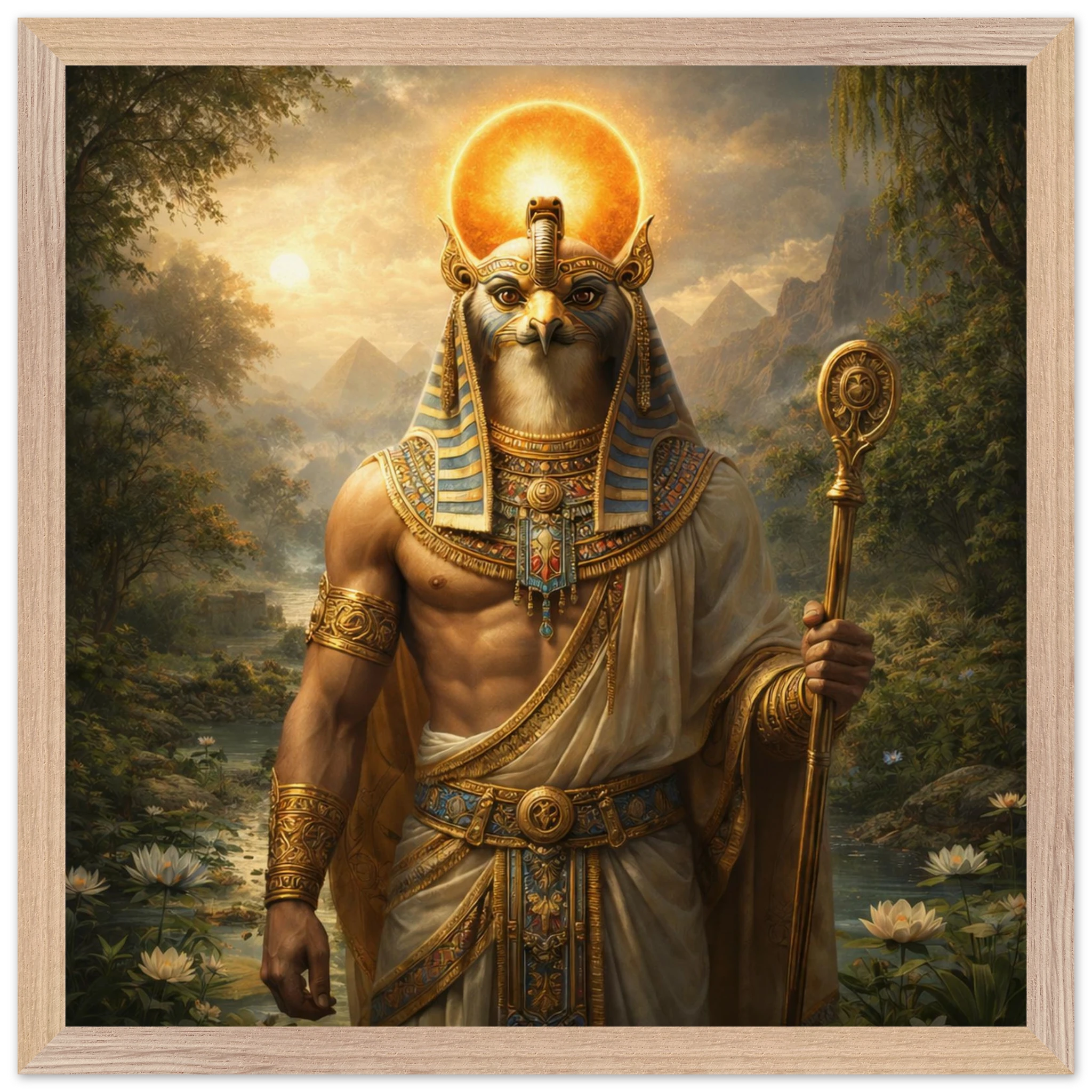 Ra – Mythologie Fine Art Print mit Rahmen | babasan