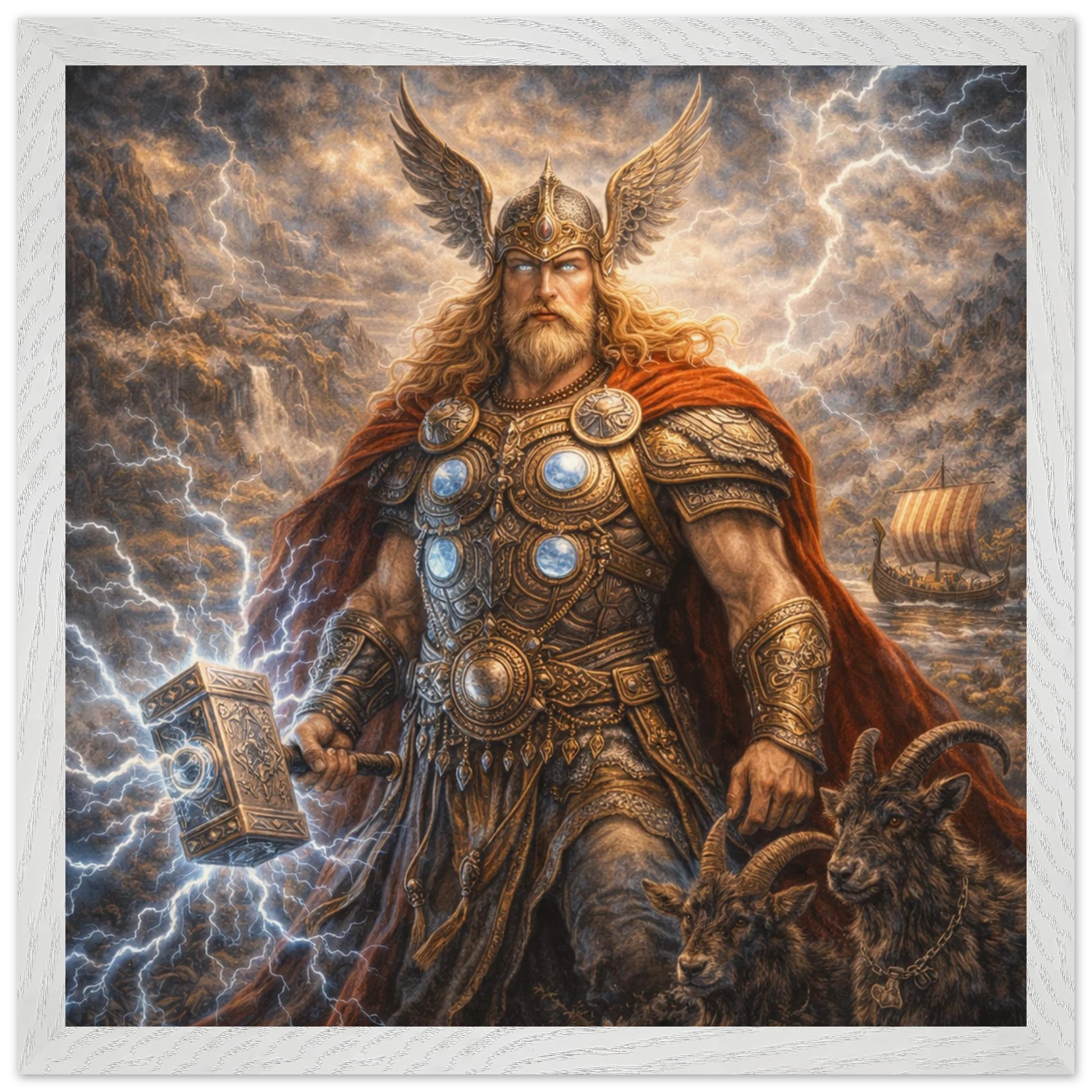 Thor – Mythologie Fine Art Print mit Rahmen | babasan