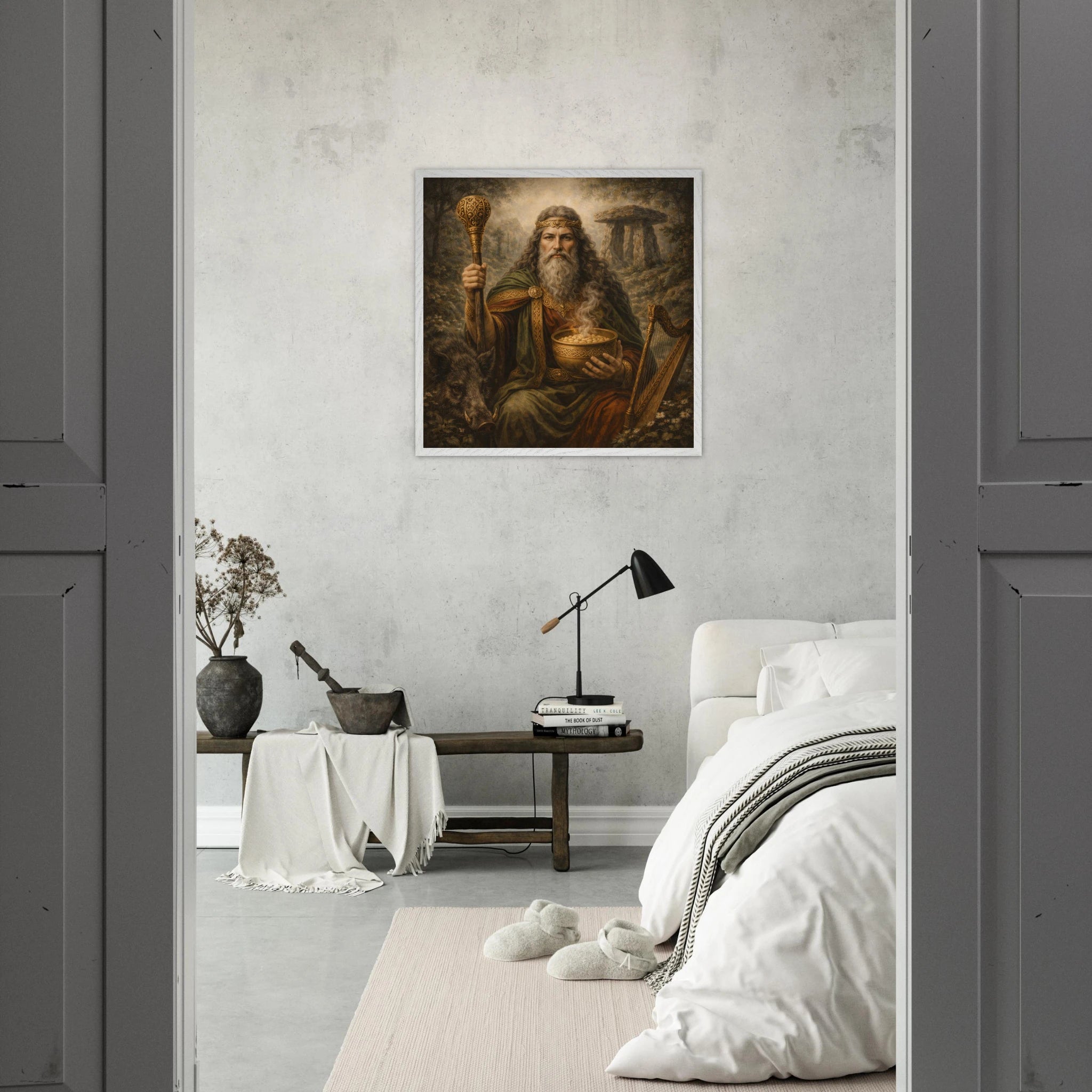 Dagda – Mythologie Fine Art Print mit Rahmen | babasan