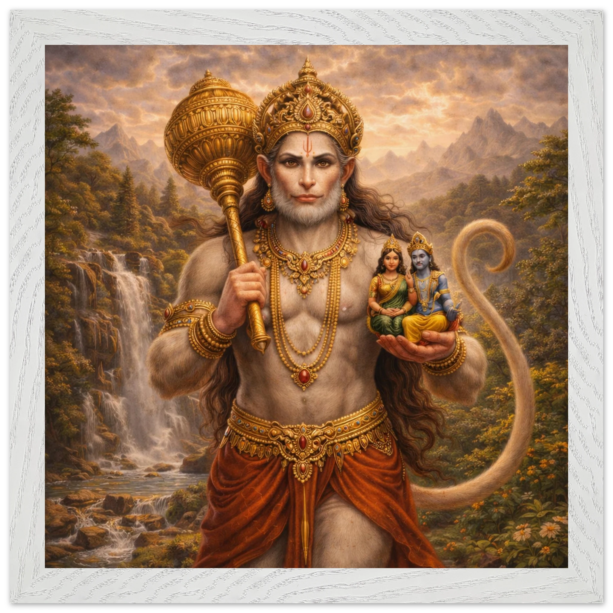 Hanuman – Mythologie Fine Art Print mit Rahmen | babasan