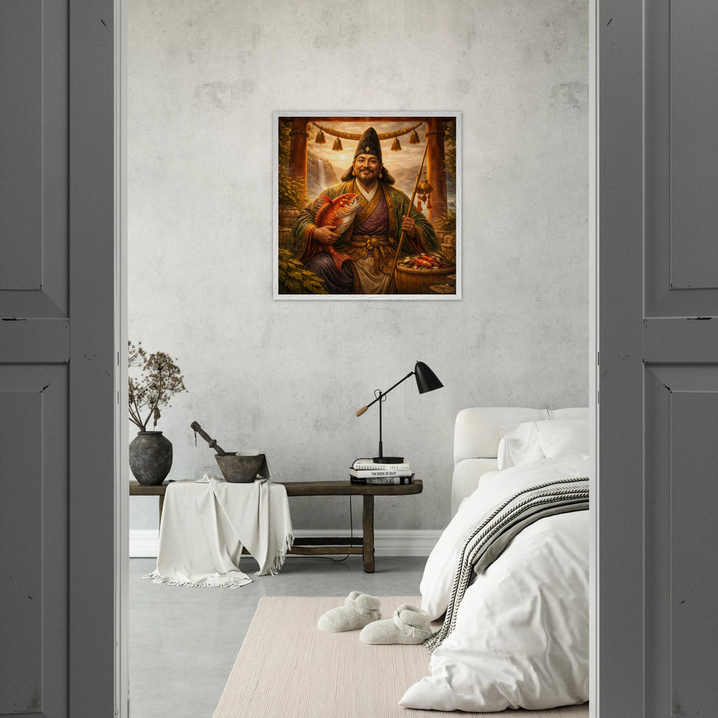 Ebisu – Mythologie Fine Art Print mit Rahmen | babasan