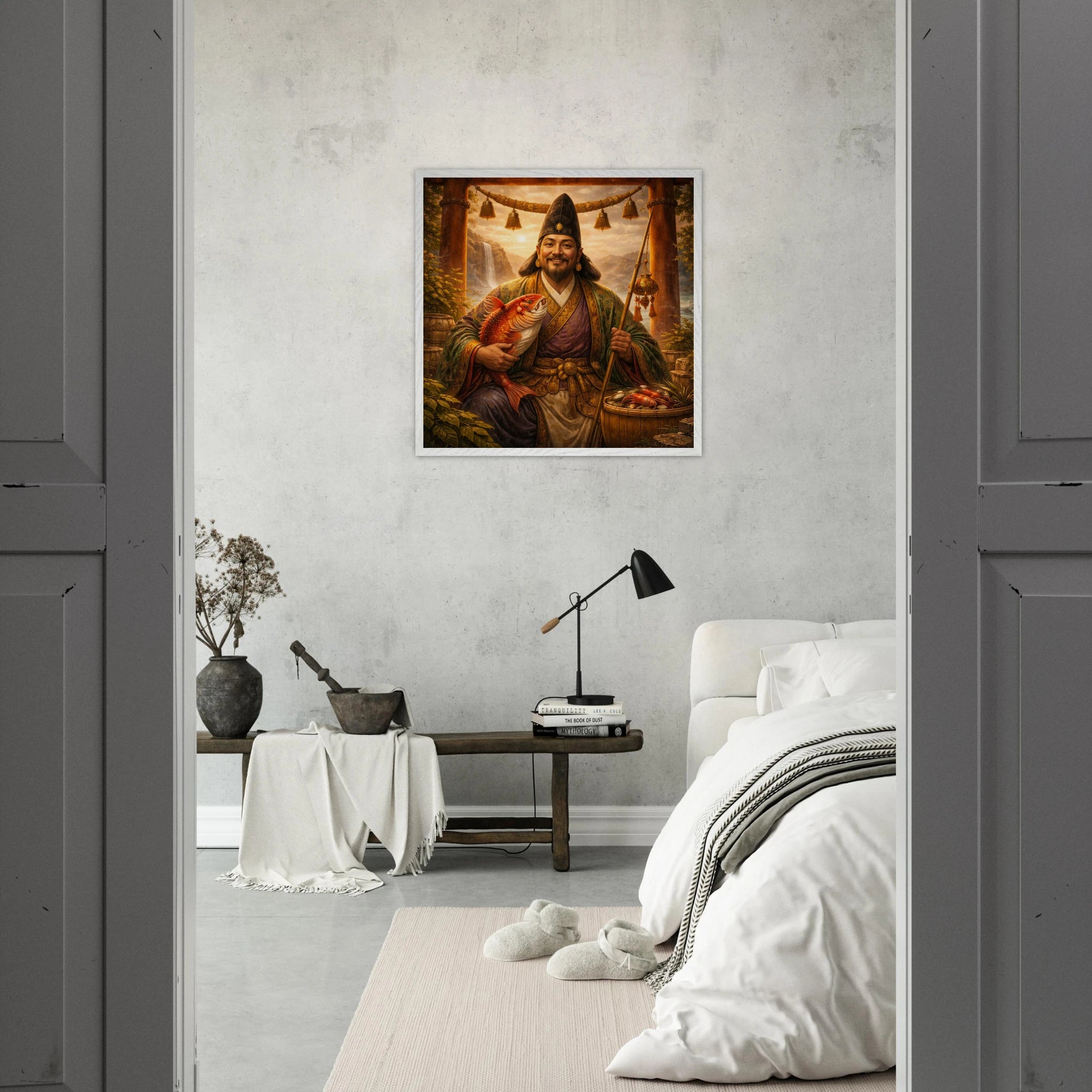 Ebisu – Mythologie Fine Art Print mit Rahmen | babasan