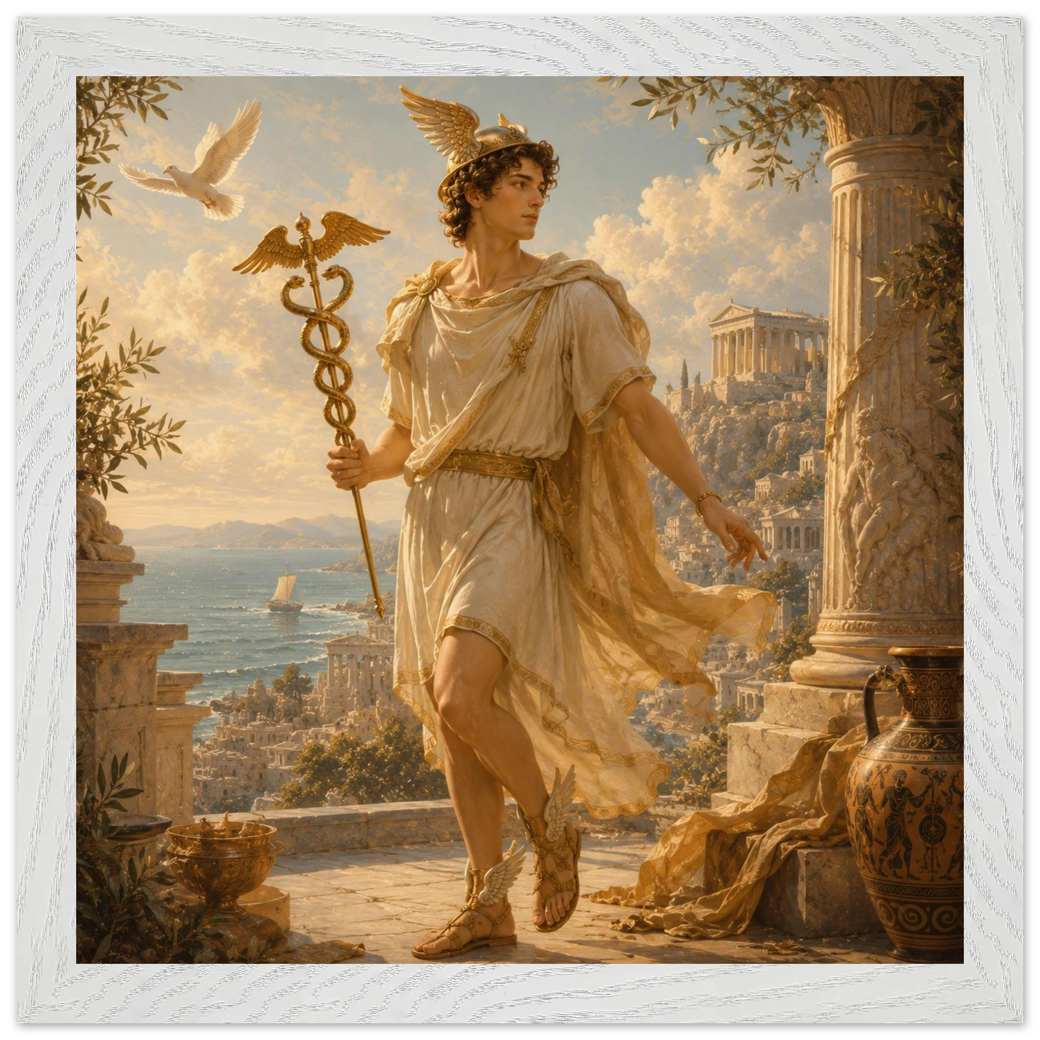 Hermes – Mythologie Fine Art Print mit Rahmen | babasan