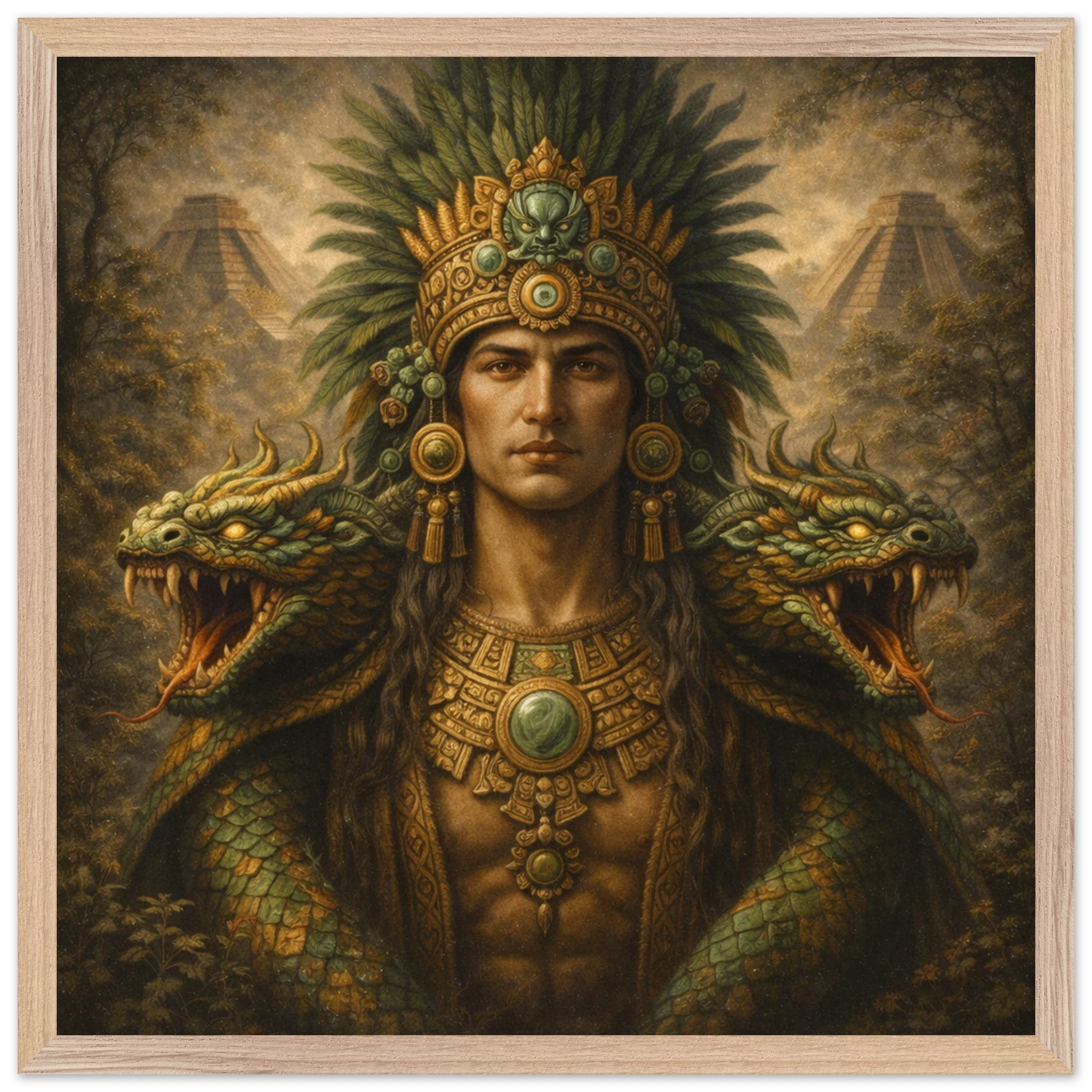 Kukulkan – Mythologie Fine Art Print mit Rahmen | babasan