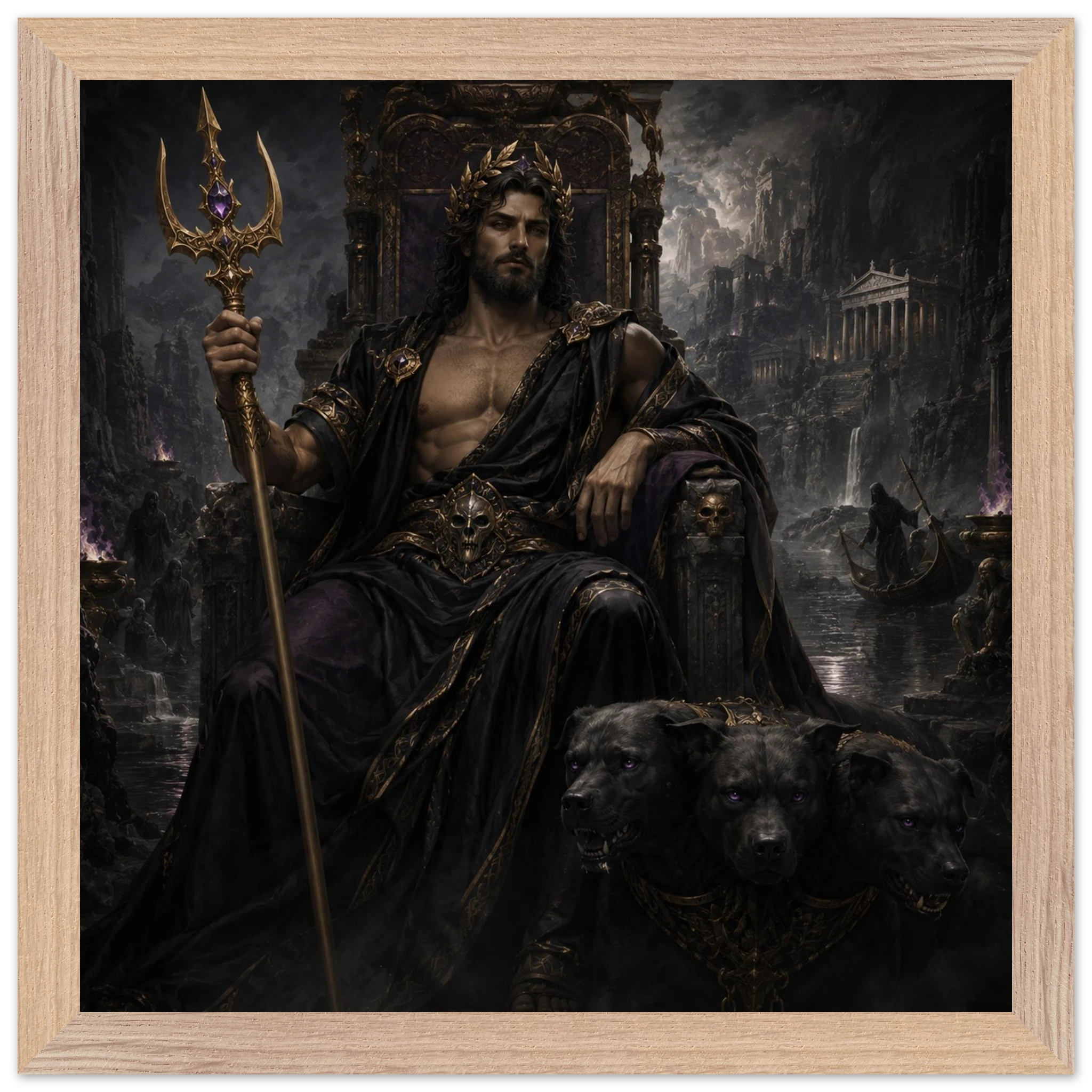 Hades – Mythologie Fine Art Print mit Rahmen | babasan