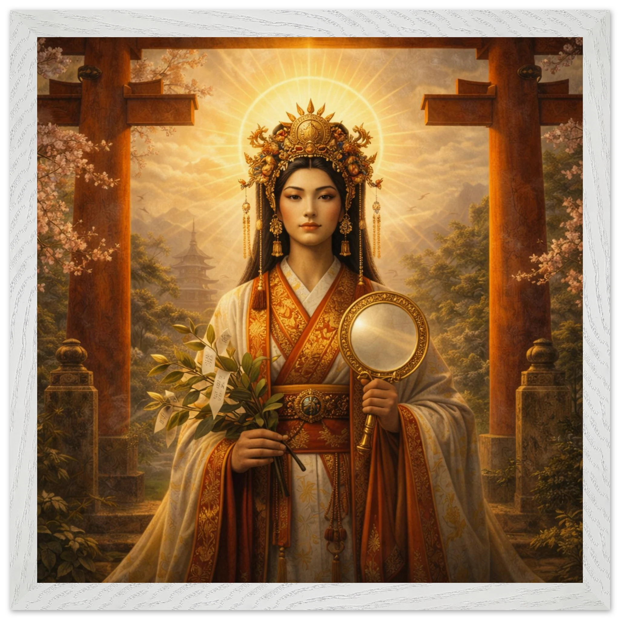 Amaterasu – Mythologie Fine Art Print mit Rahmen | babasan
