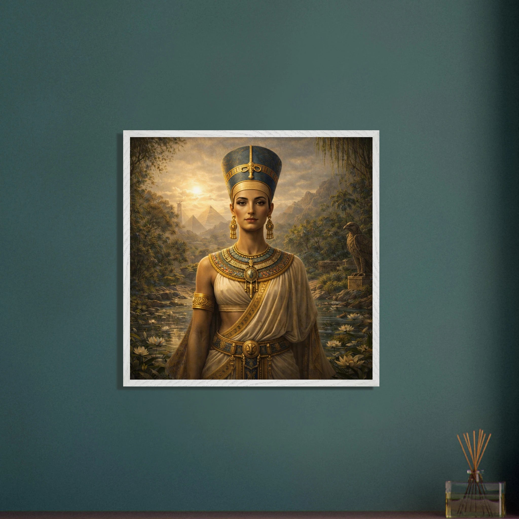 Nofretete – Mythologie Fine Art Print mit Rahmen | babasan